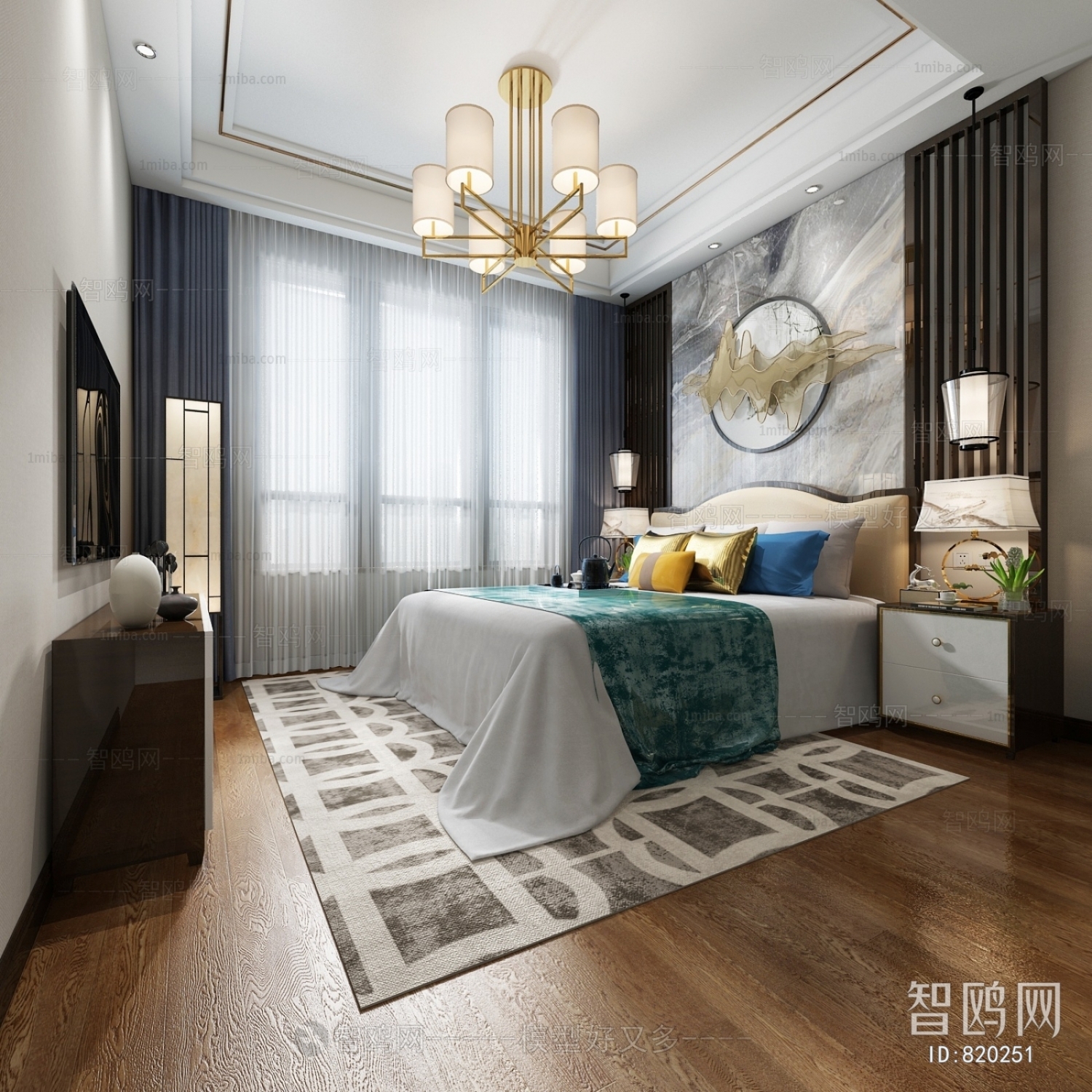 New Chinese Style Bedroom