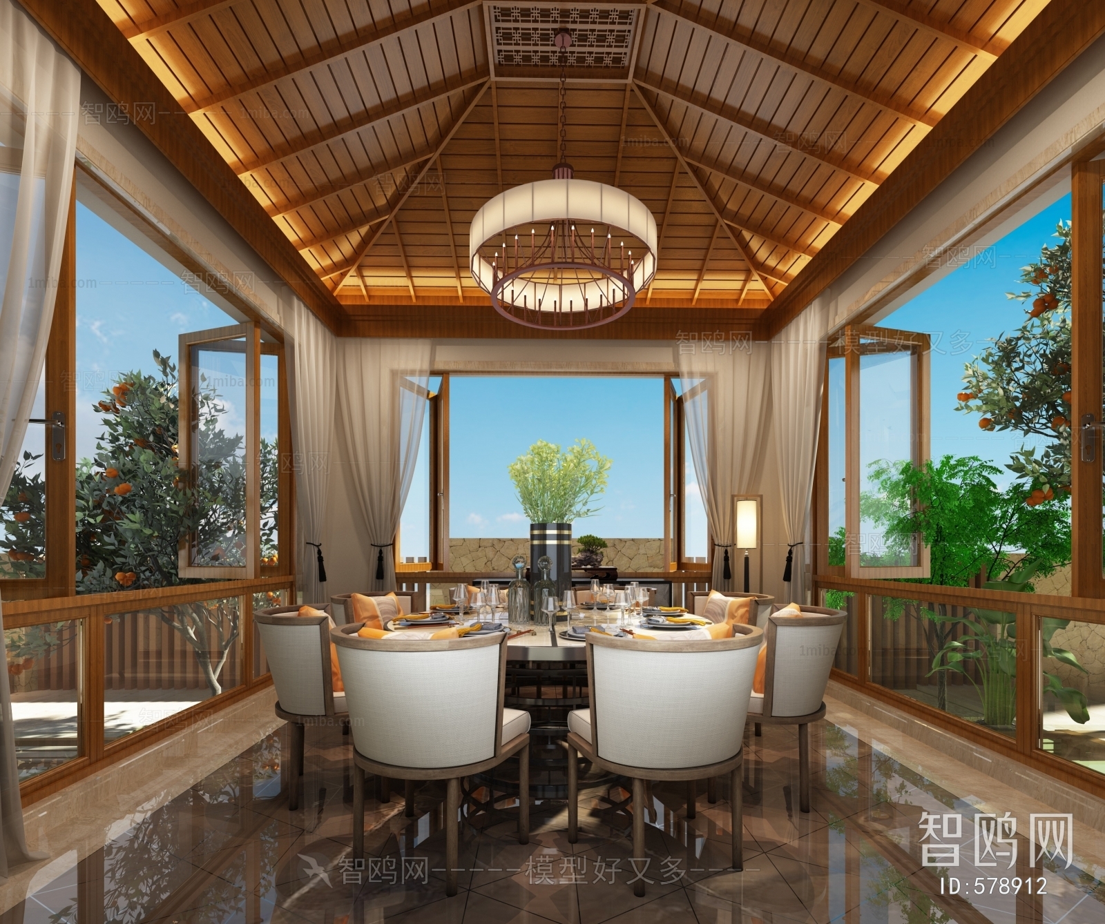 New Chinese Style Dining Room