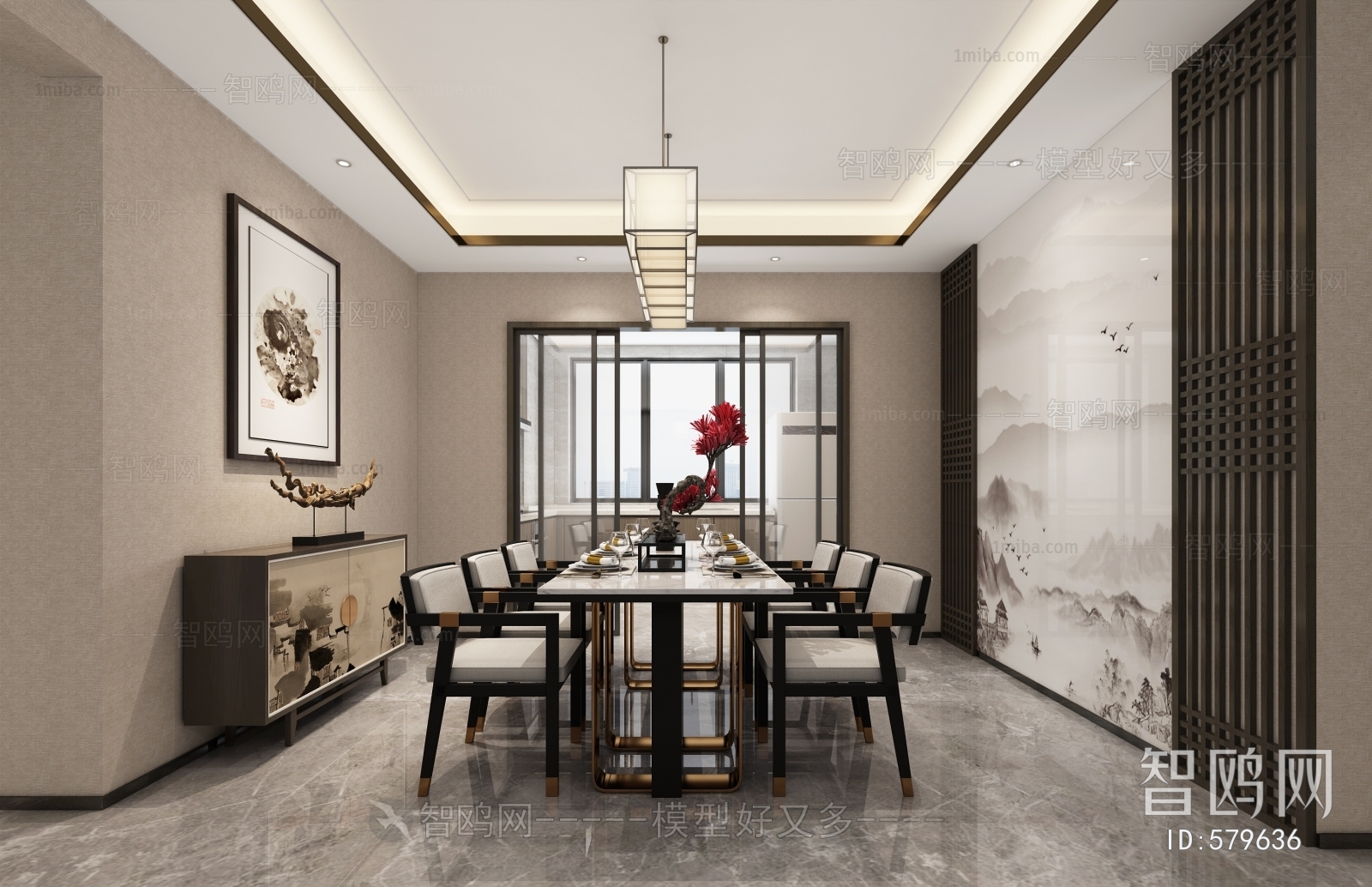 New Chinese Style Dining Room