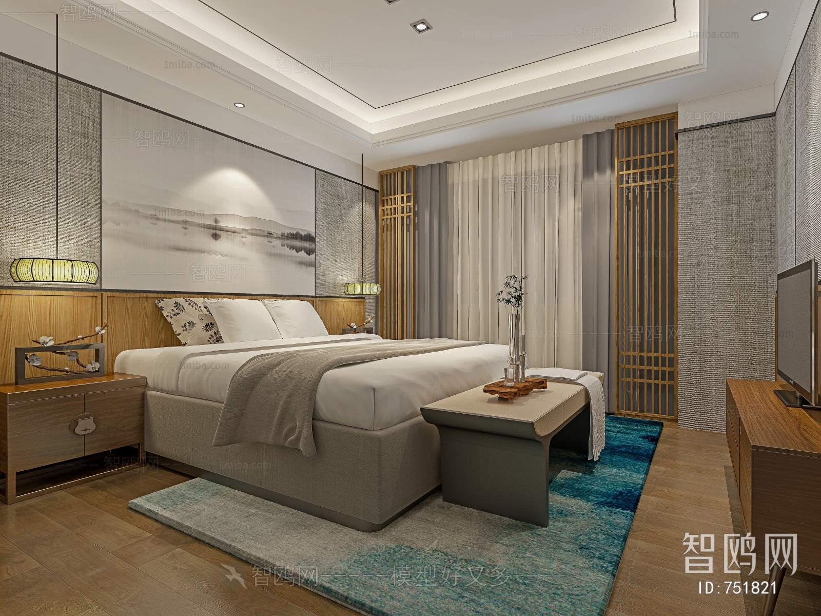 New Chinese Style Bedroom