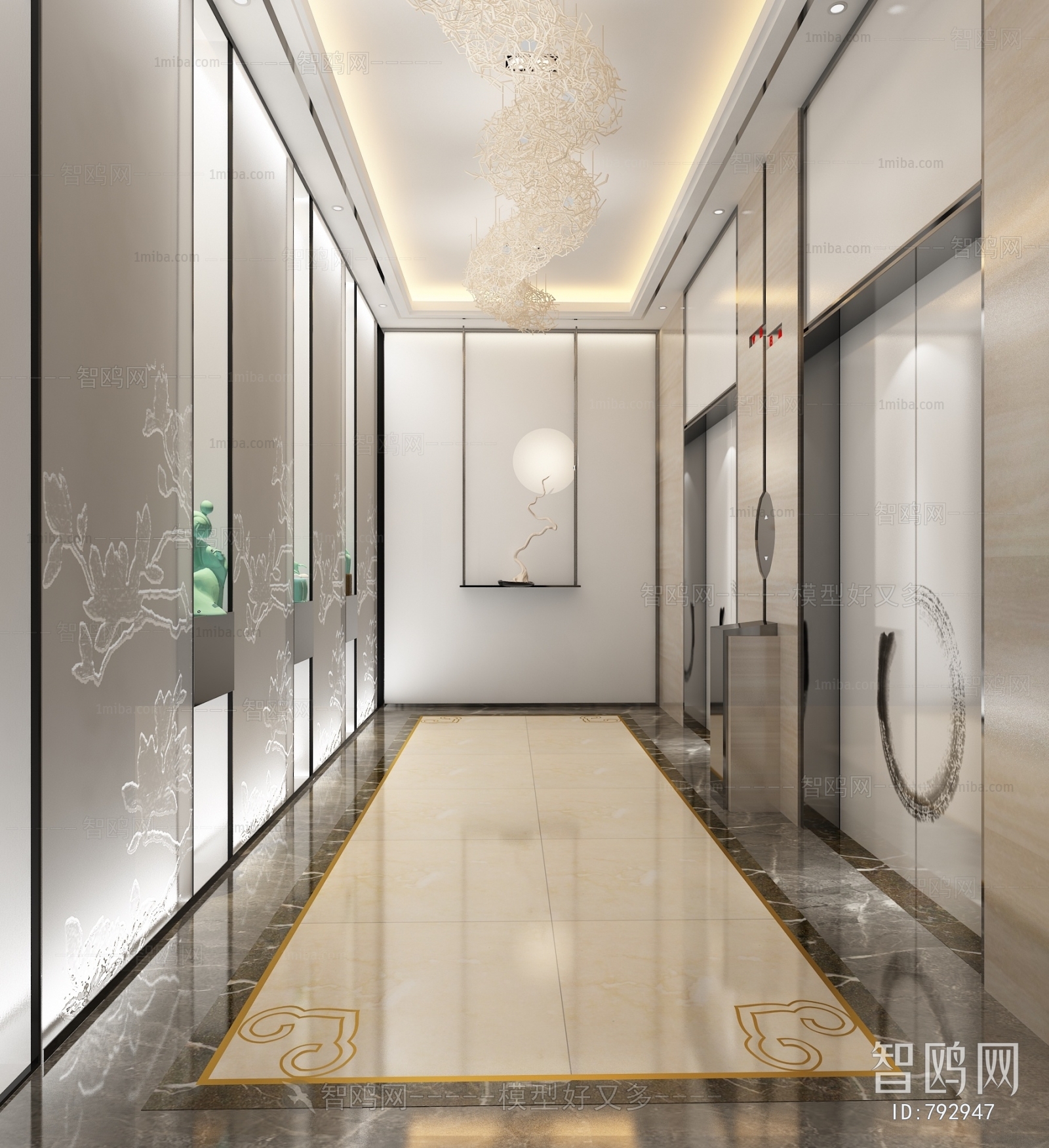 New Chinese Style Elevator Hall