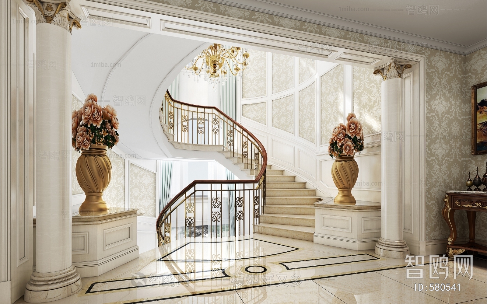 Simple European Style Stairwell