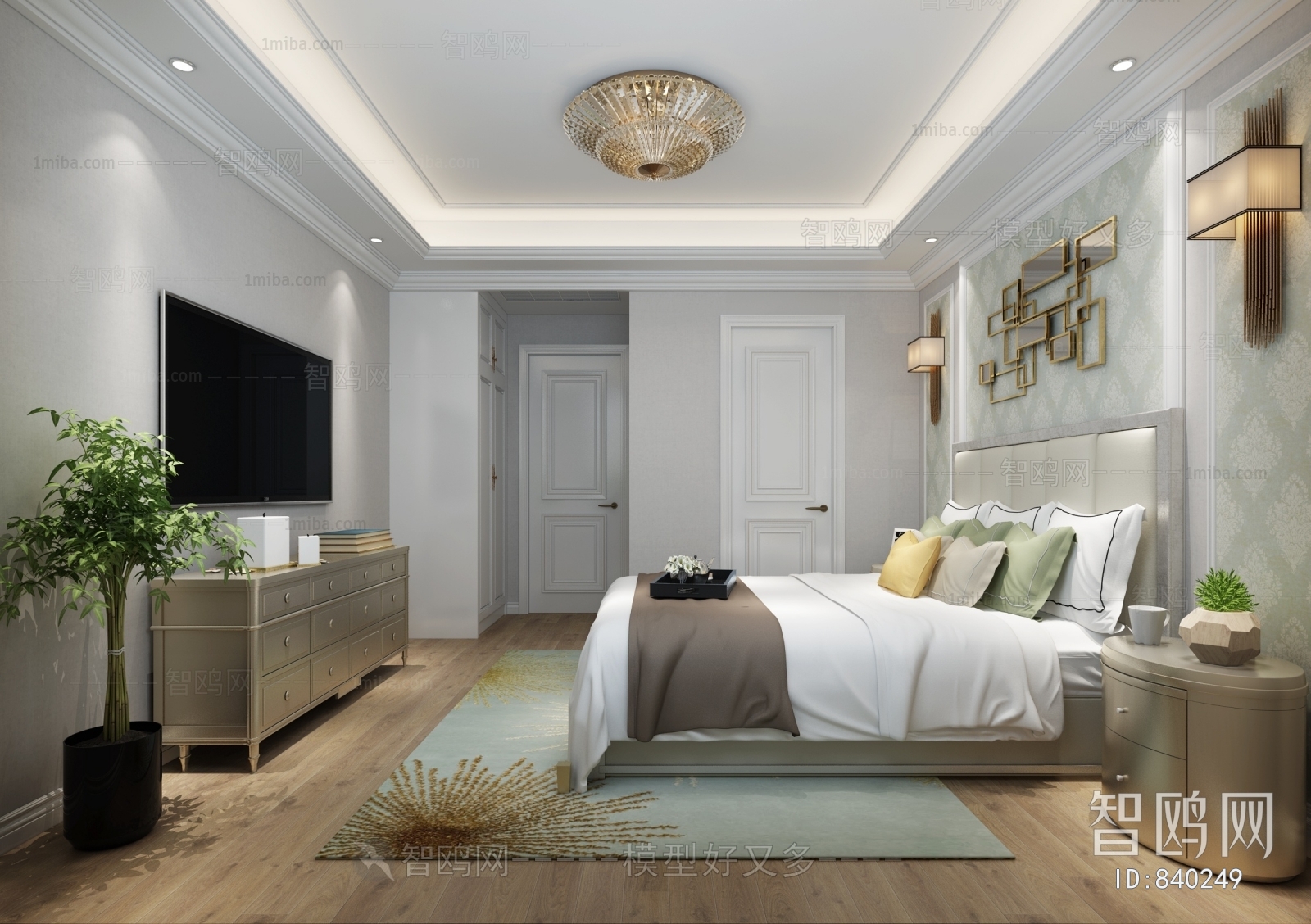 Simple European Style Bedroom