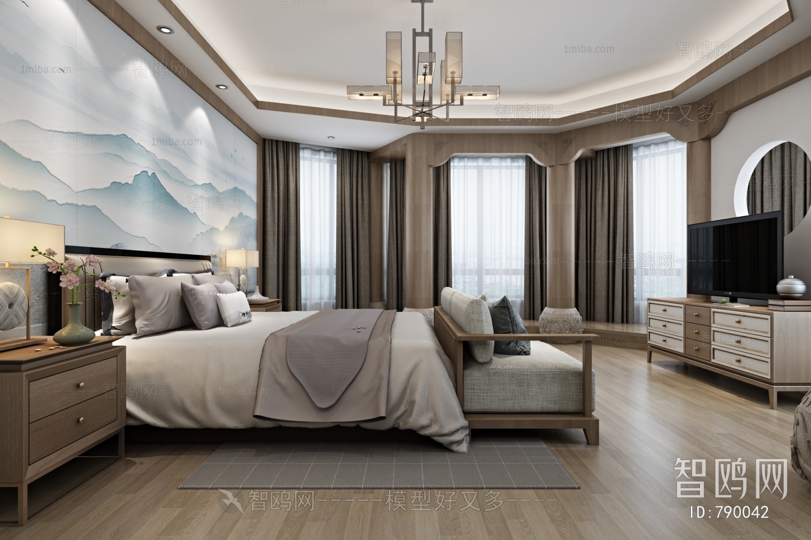 New Chinese Style Bedroom