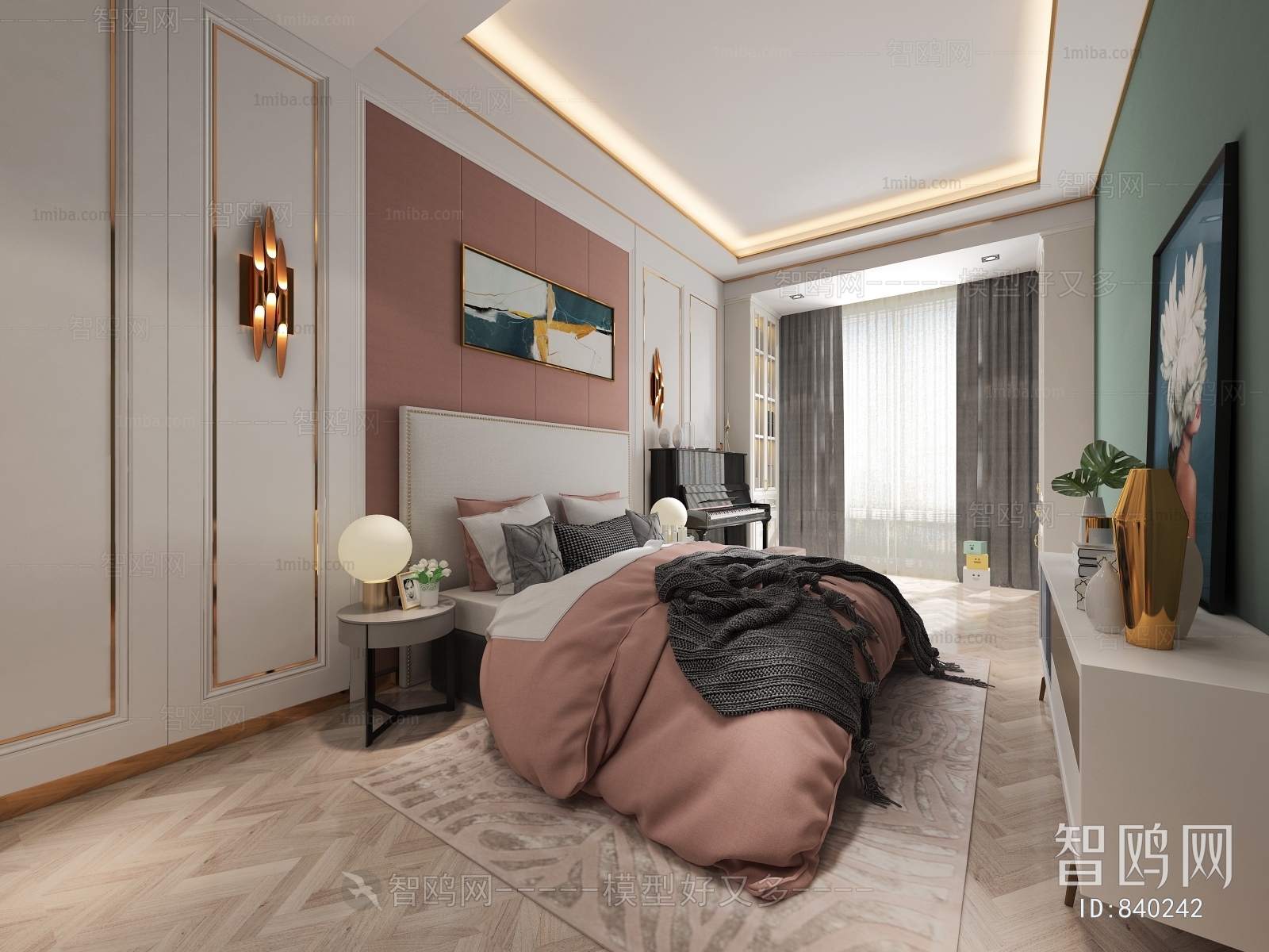 Simple European Style Bedroom