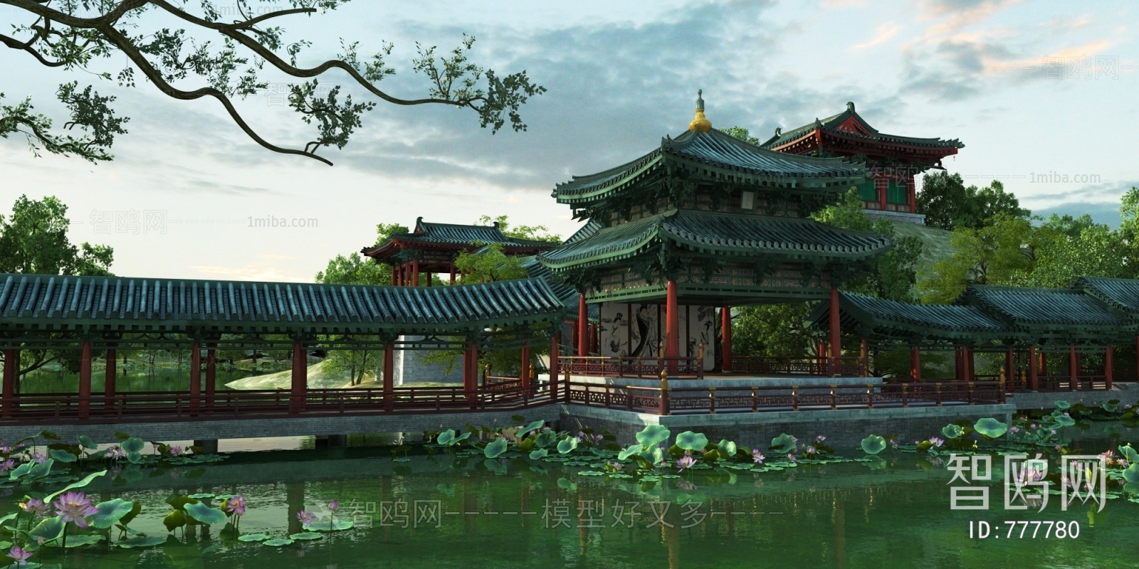 New Chinese Style Ancient Architectural Buildings