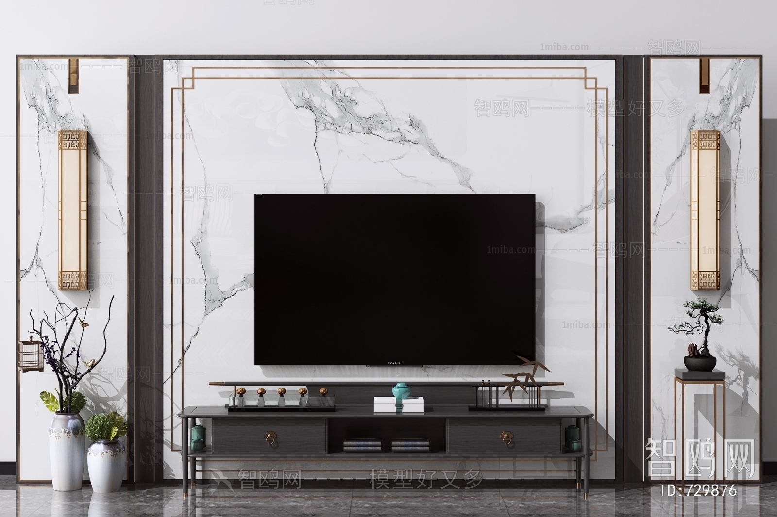 New Chinese Style TV Cabinet