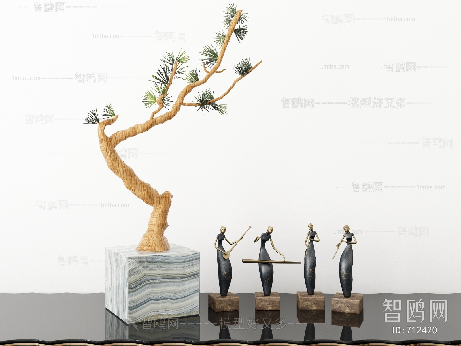 新中式雕塑盆景
