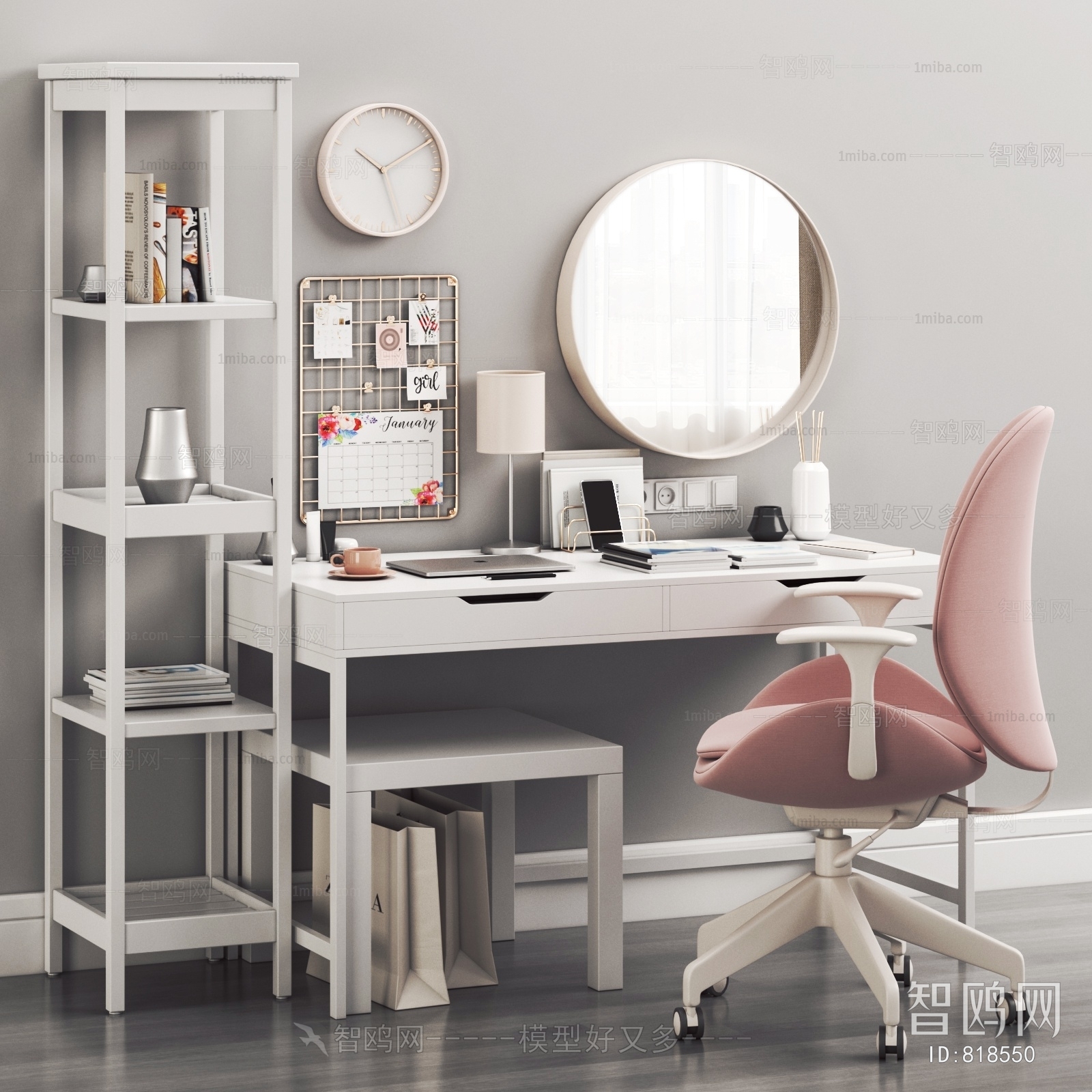 Nordic Style Computer Desk And Chair