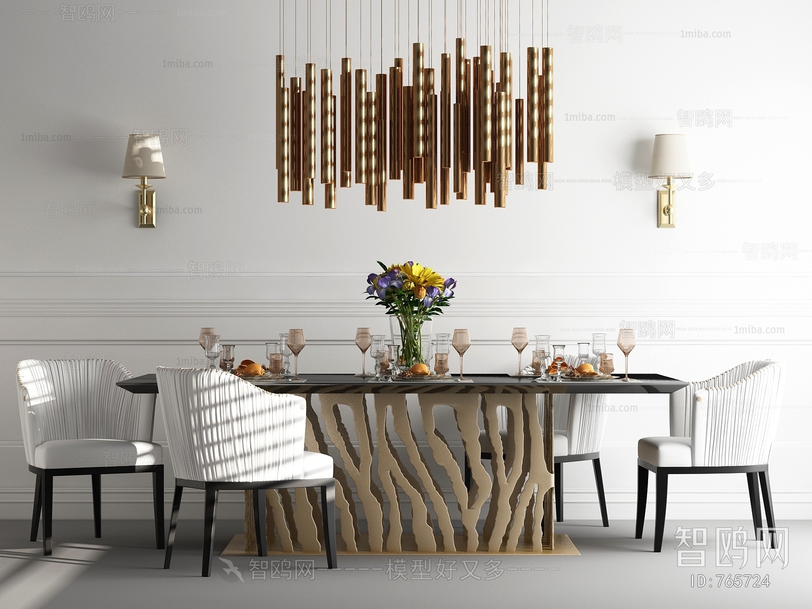 Simple European Style Dining Table And Chairs