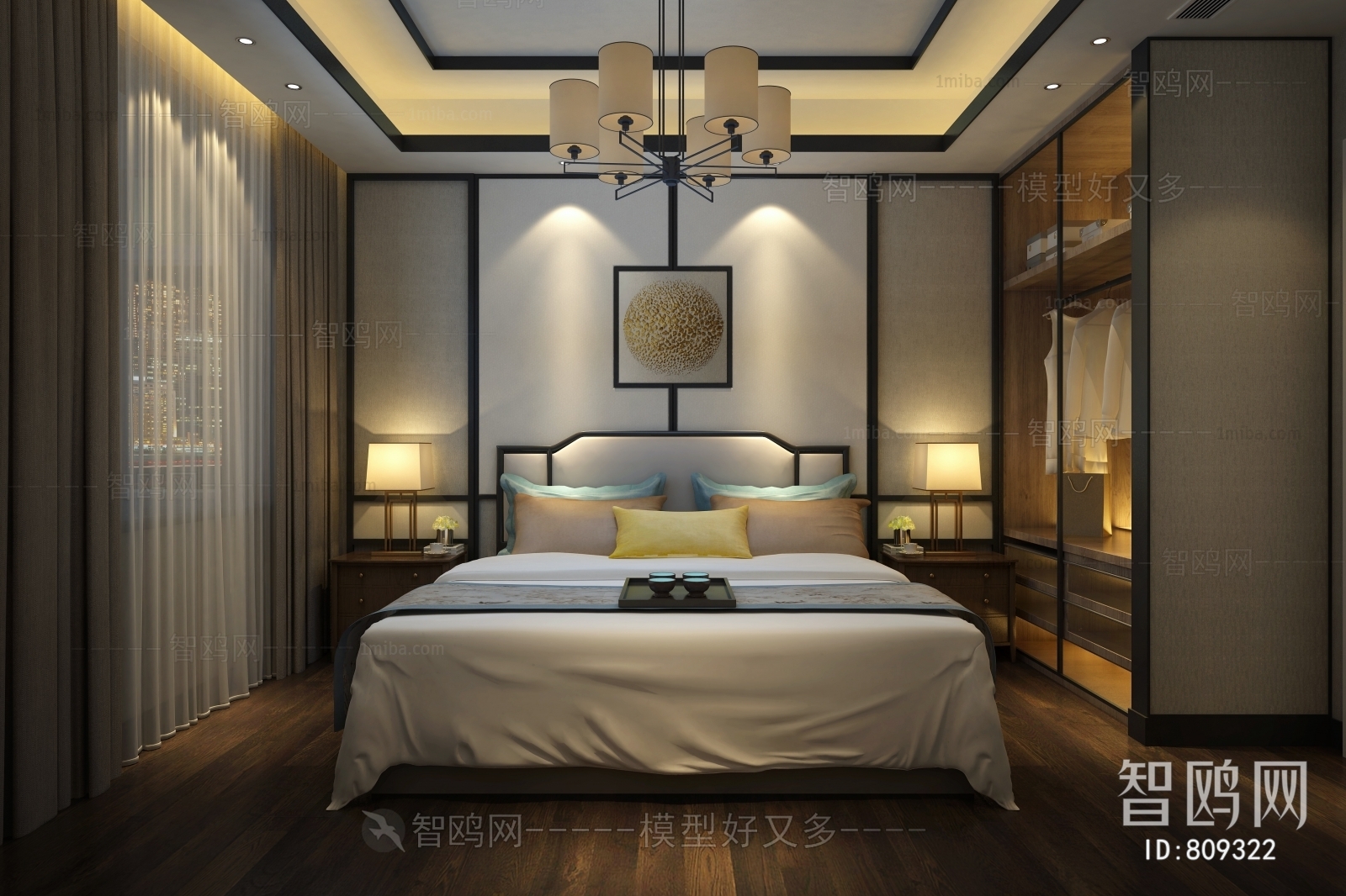 New Chinese Style Bedroom