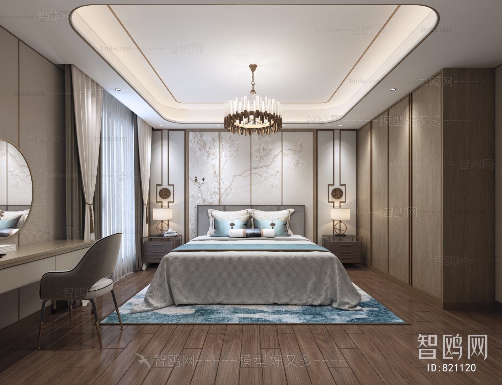 New Chinese Style Bedroom