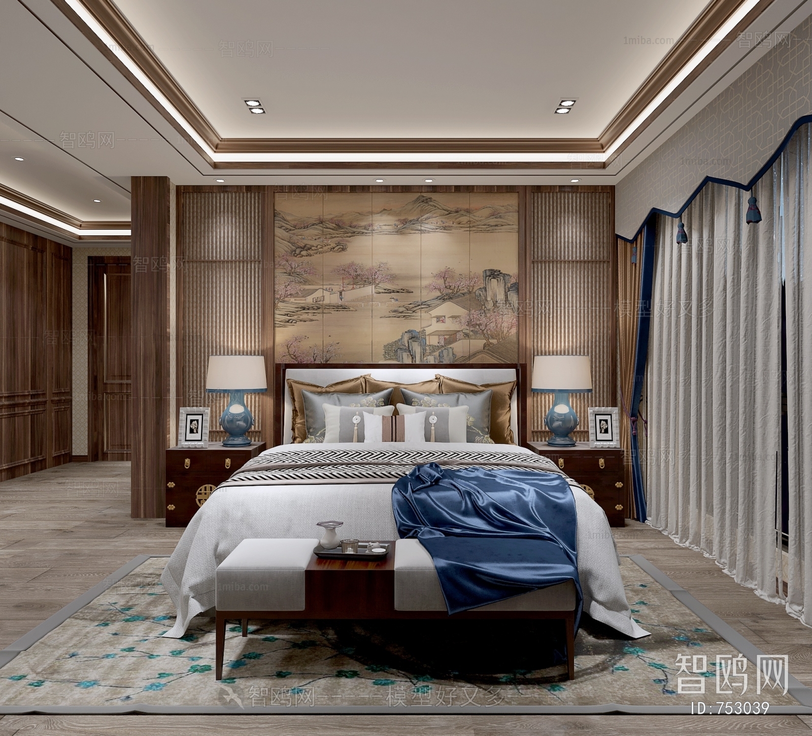New Chinese Style Bedroom