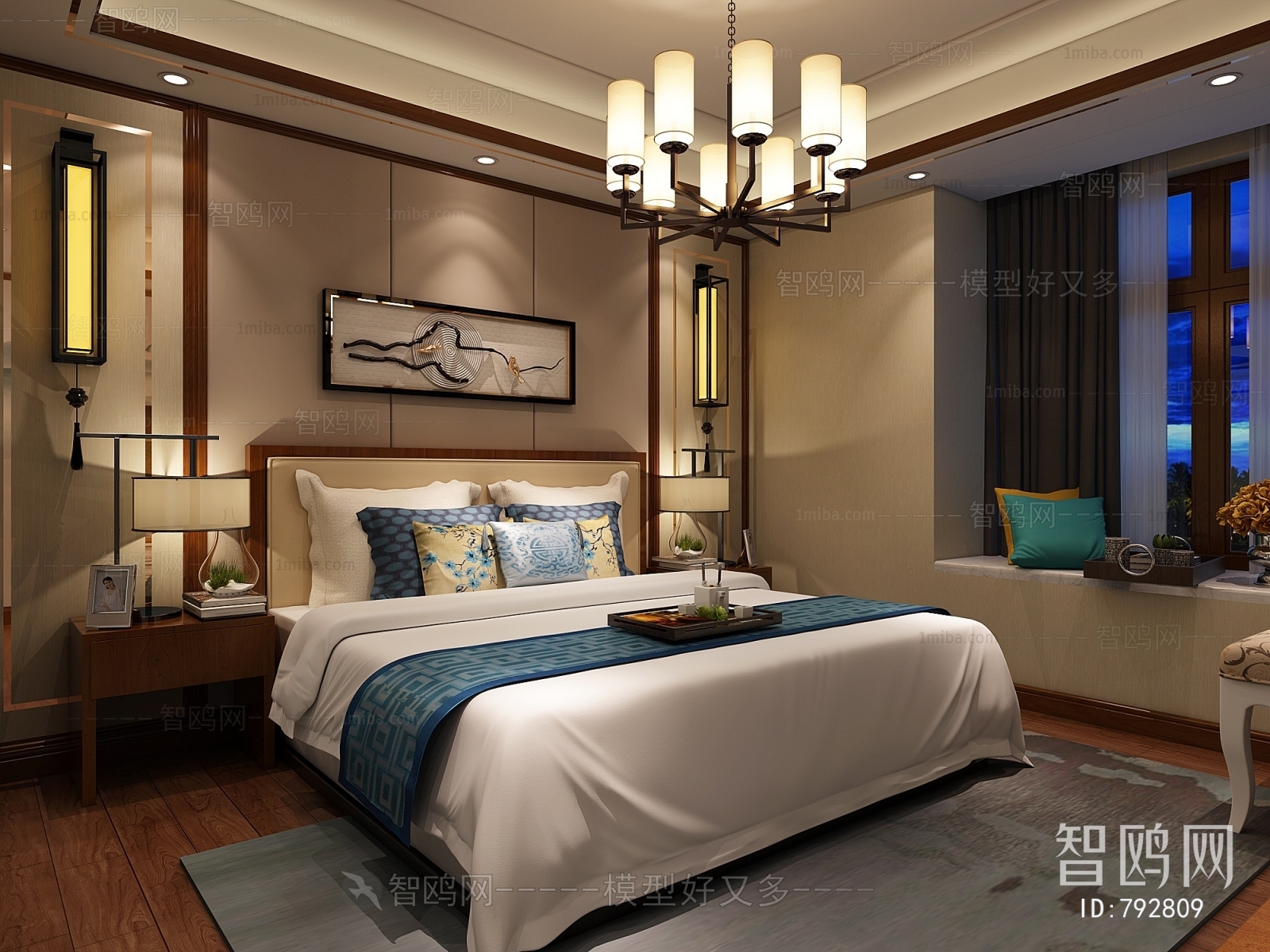 New Chinese Style Bedroom