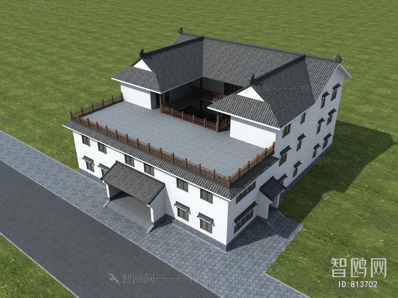 New Chinese Style Villa Appearance