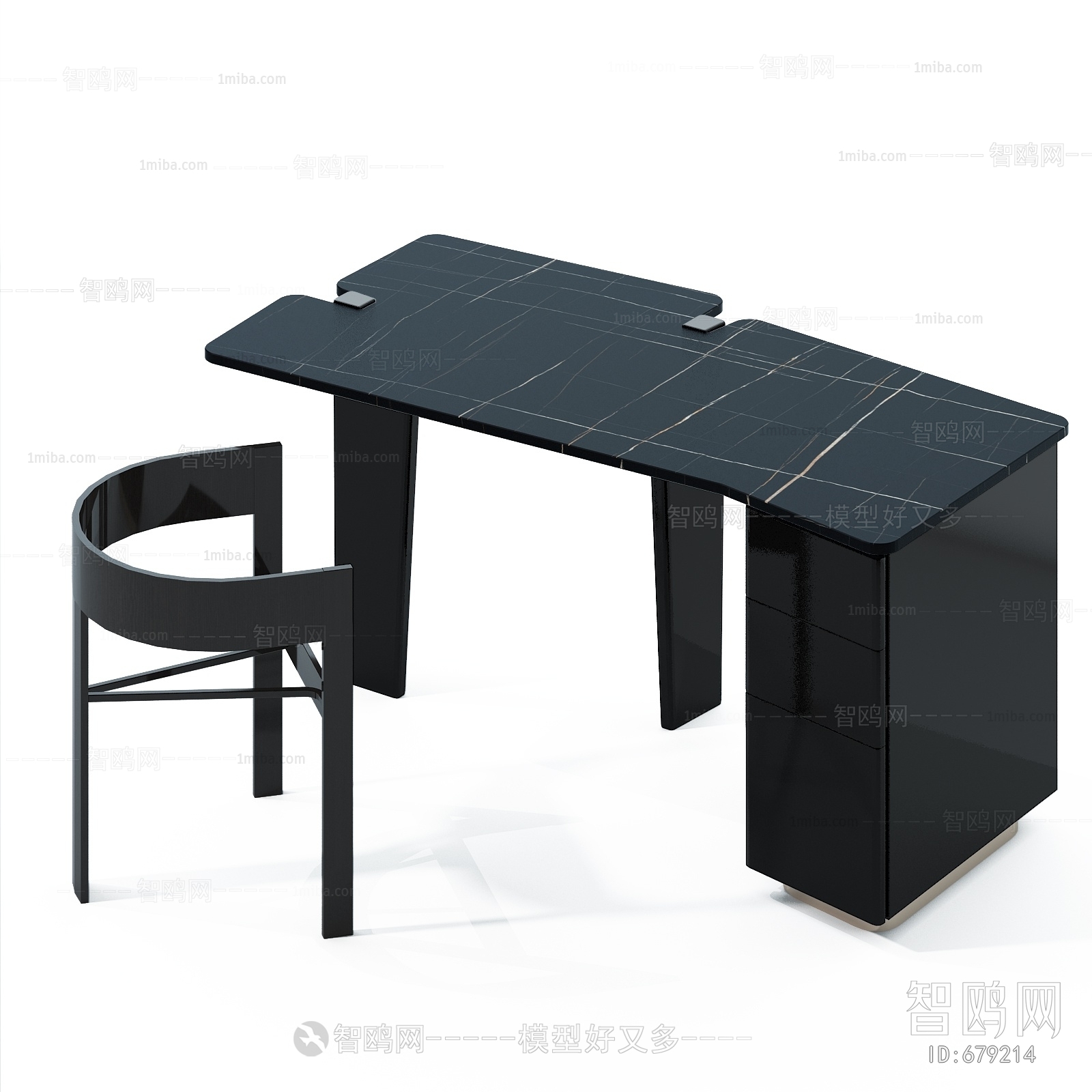 Simple European Style Computer Desk And Chair