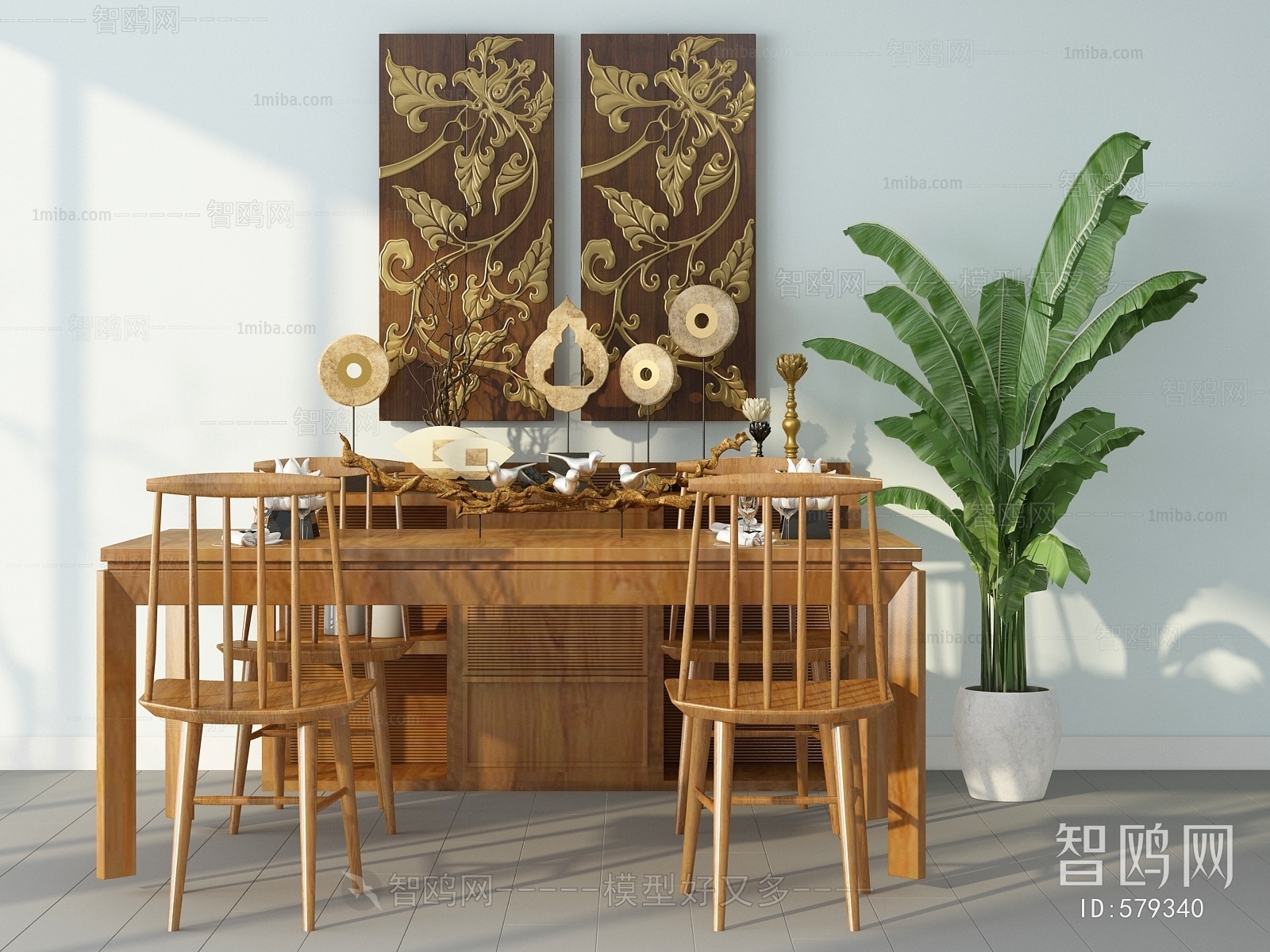 Southeast Asian Style Dining Table And Chairs