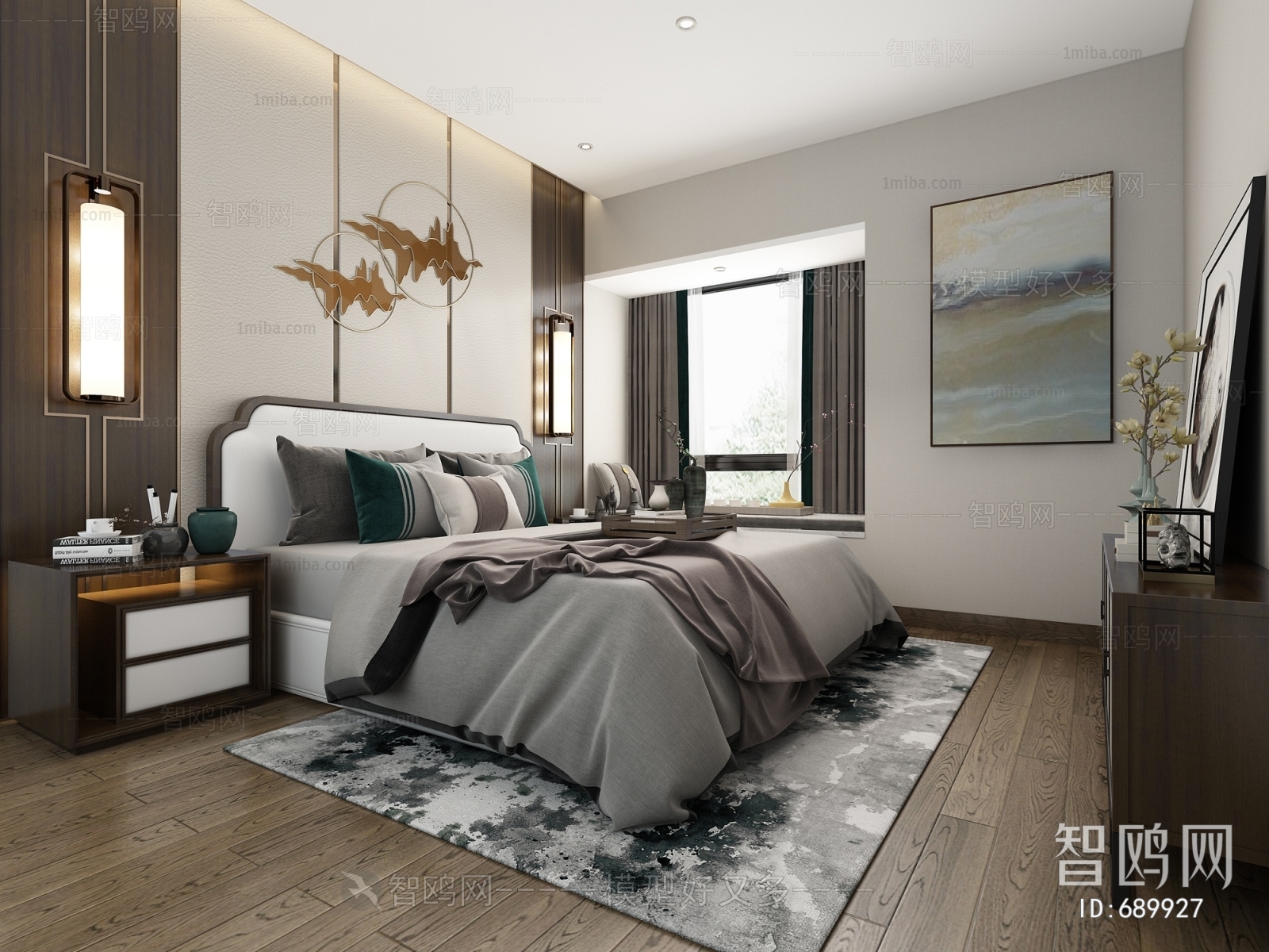 New Chinese Style Bedroom