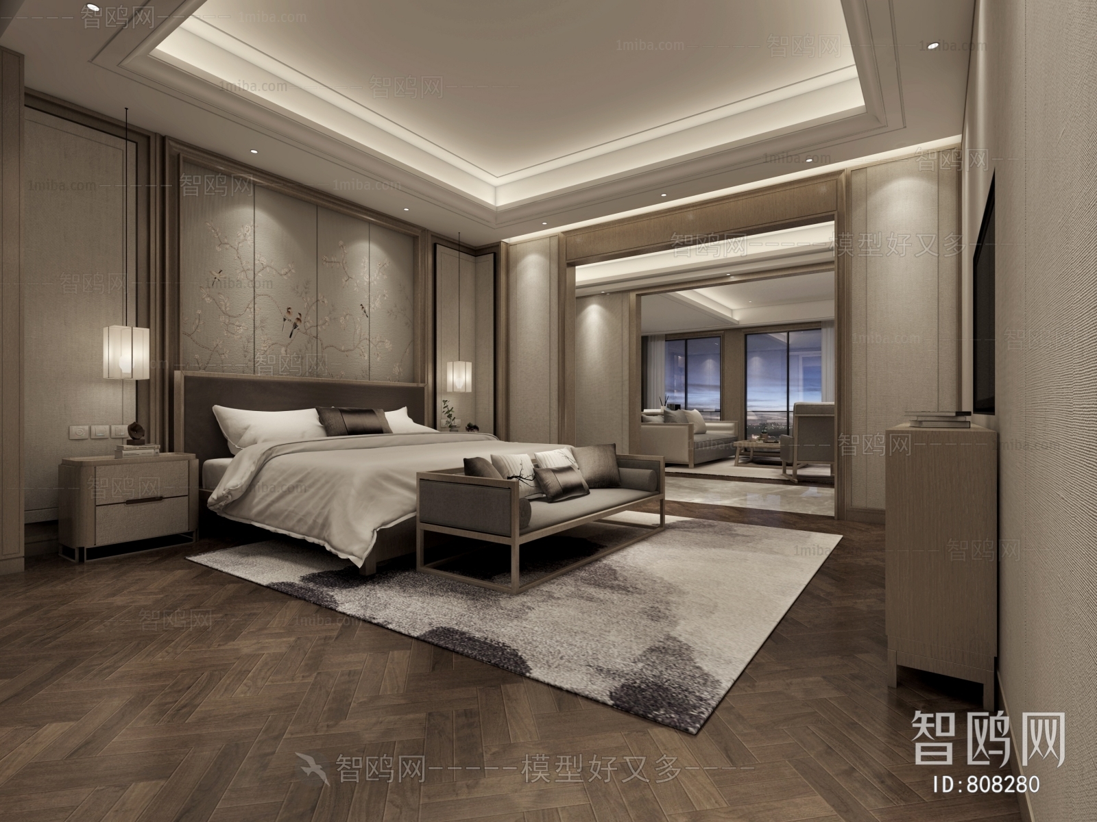 New Chinese Style Bedroom