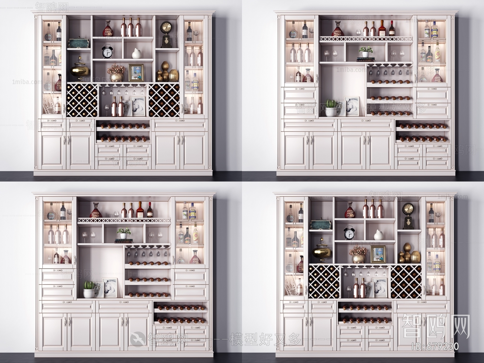 Simple European Style Wine Cabinet