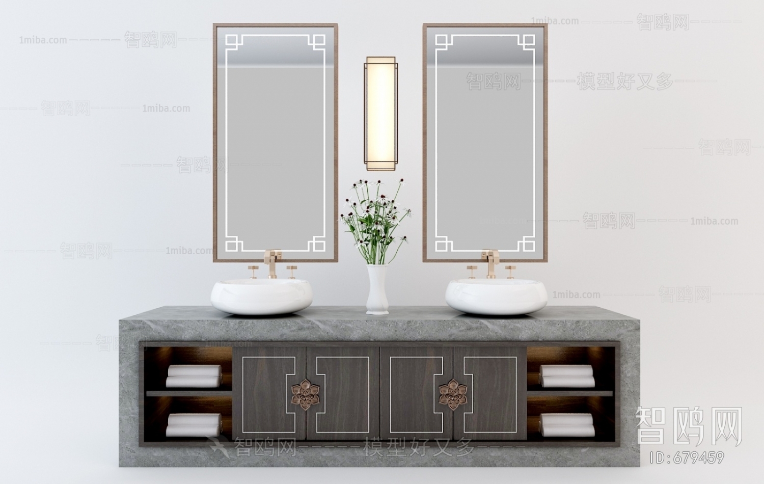 New Chinese Style Bathroom Cabinet