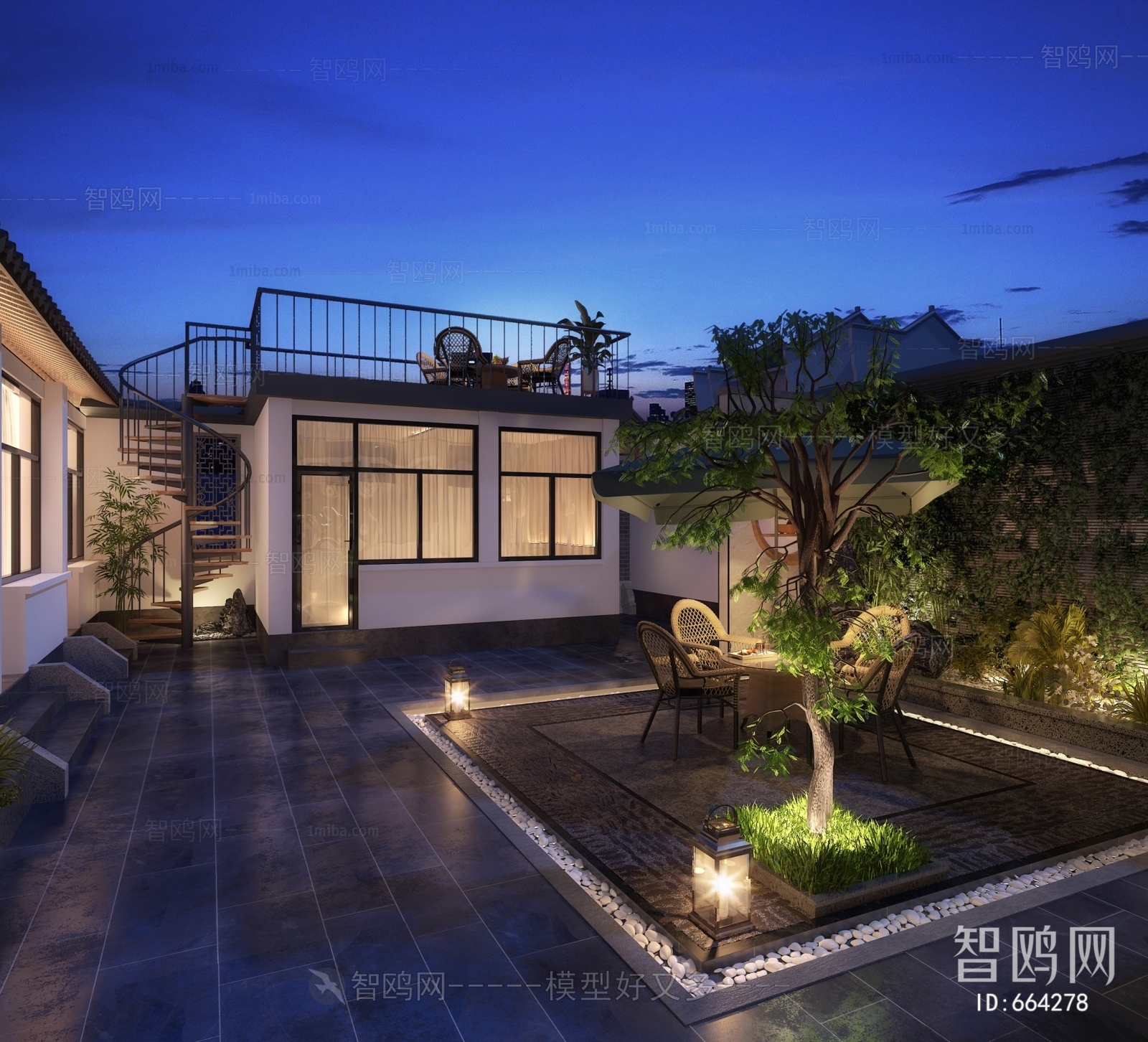 New Chinese Style Courtyard/landscape