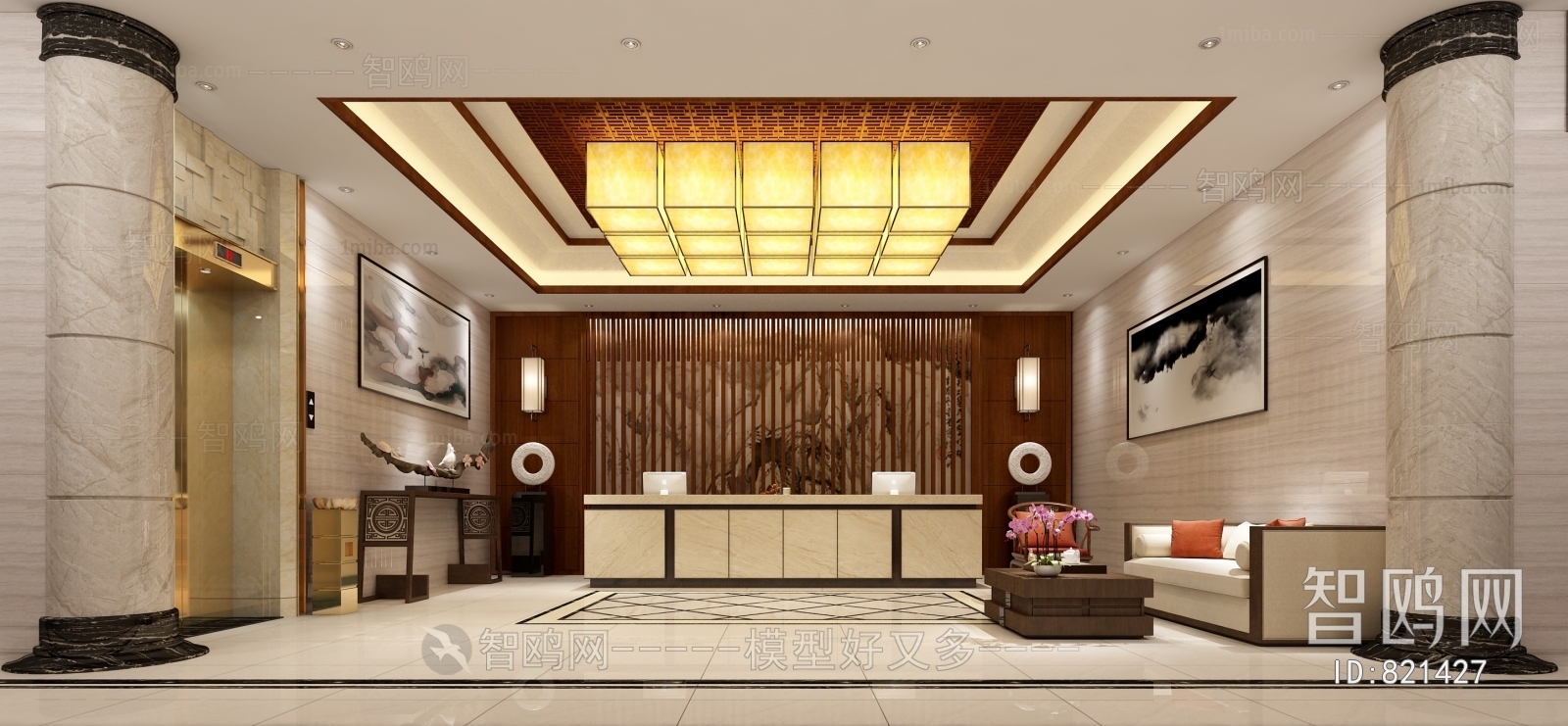 New Chinese Style Lobby Hall