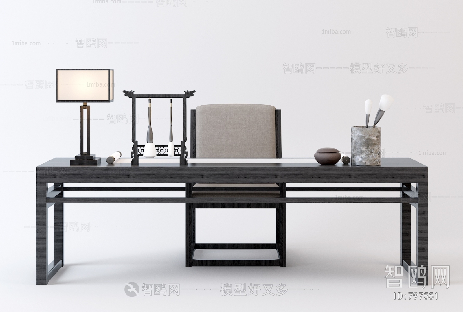 New Chinese Style Computer Desk And Chair