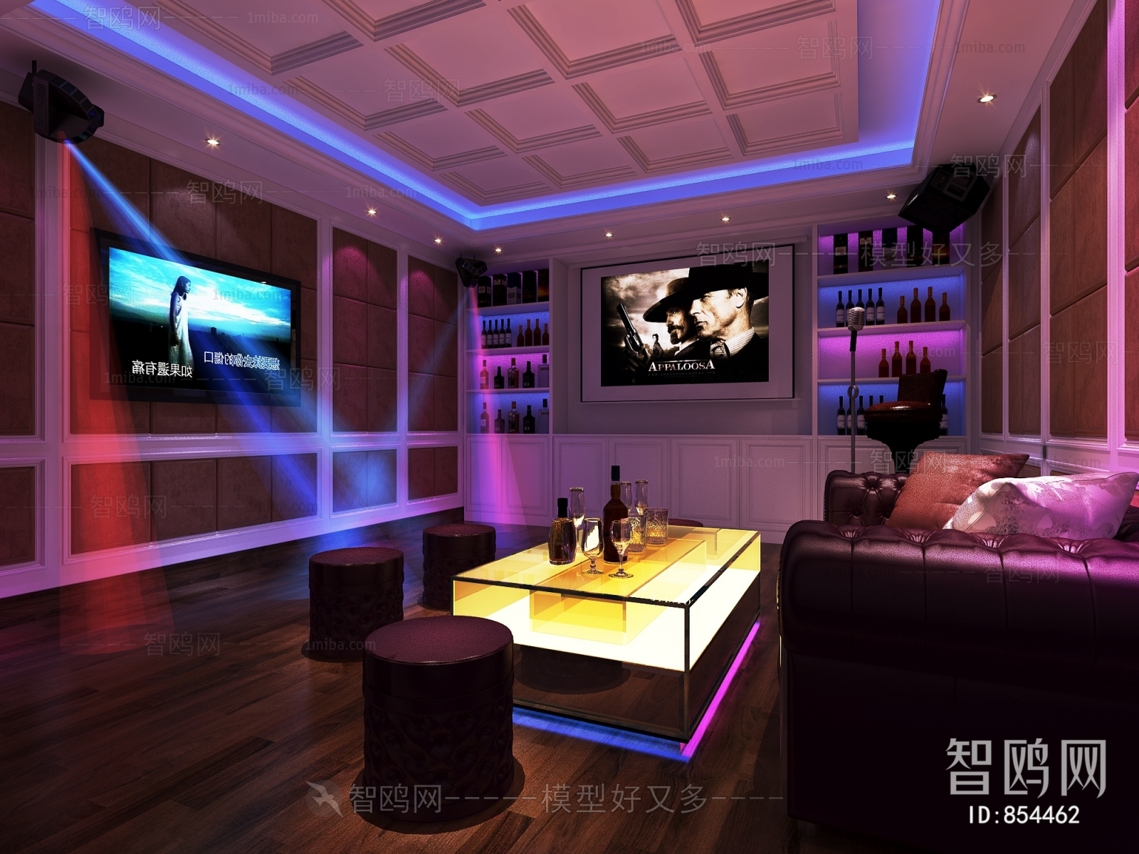 Simple European Style Audiovisual Room