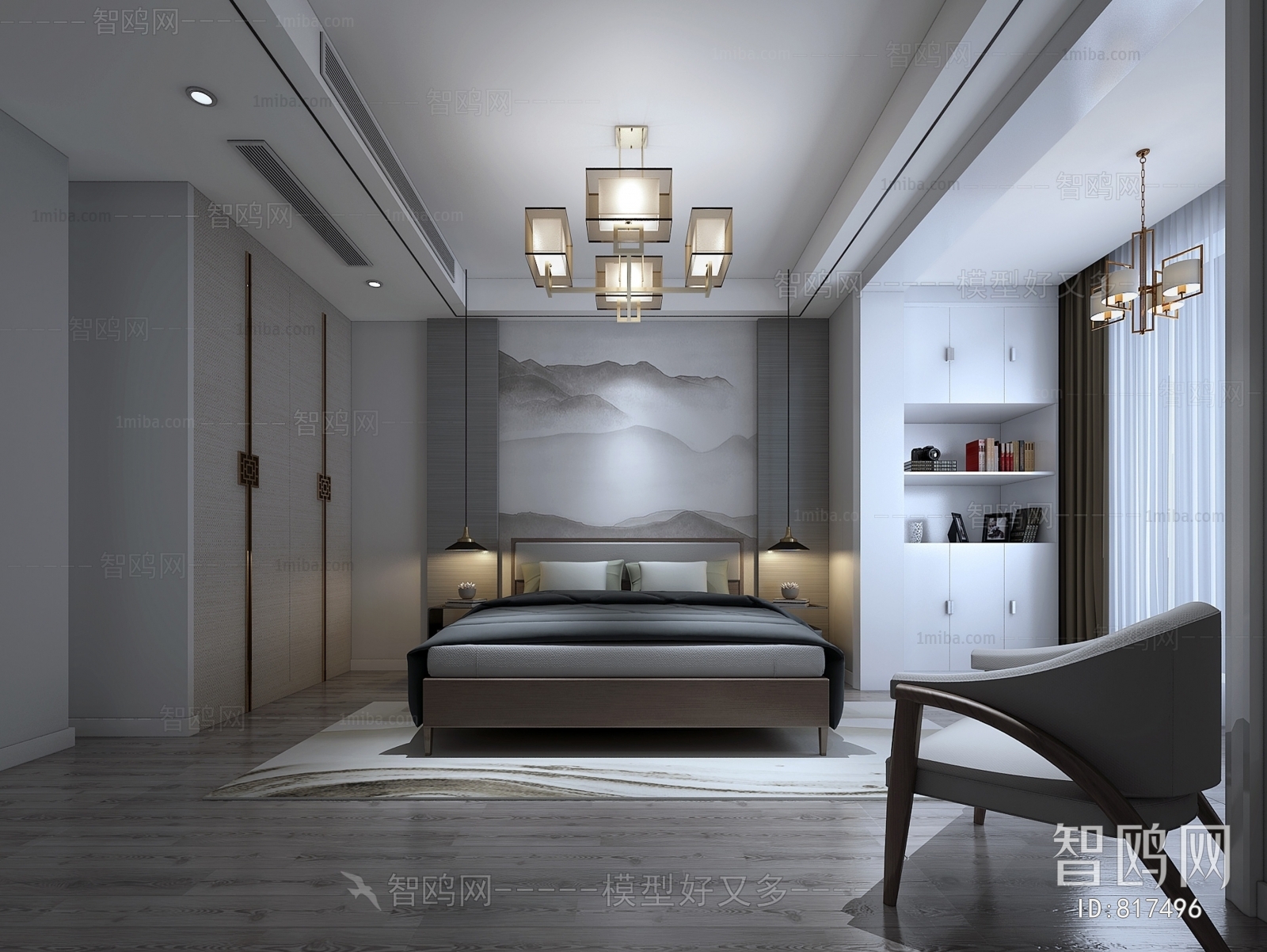 New Chinese Style Bedroom