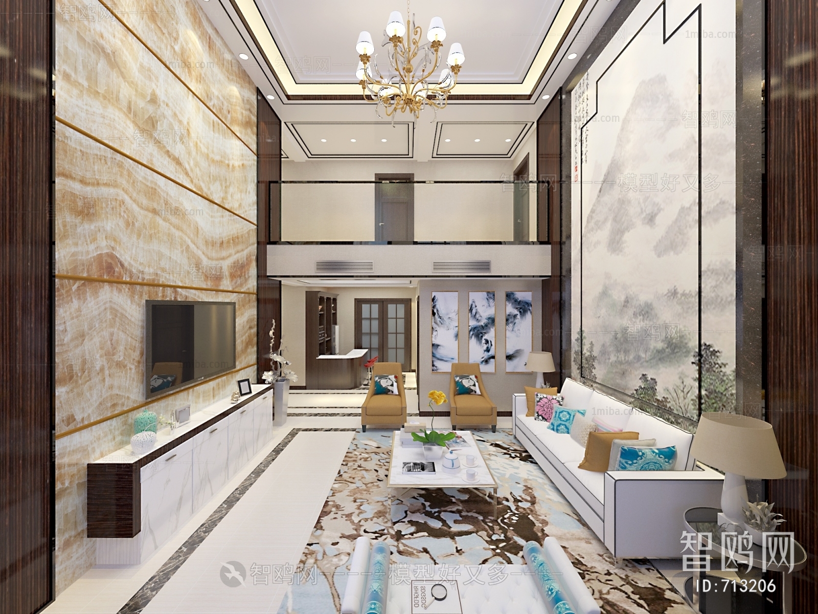 New Chinese Style A Living Room