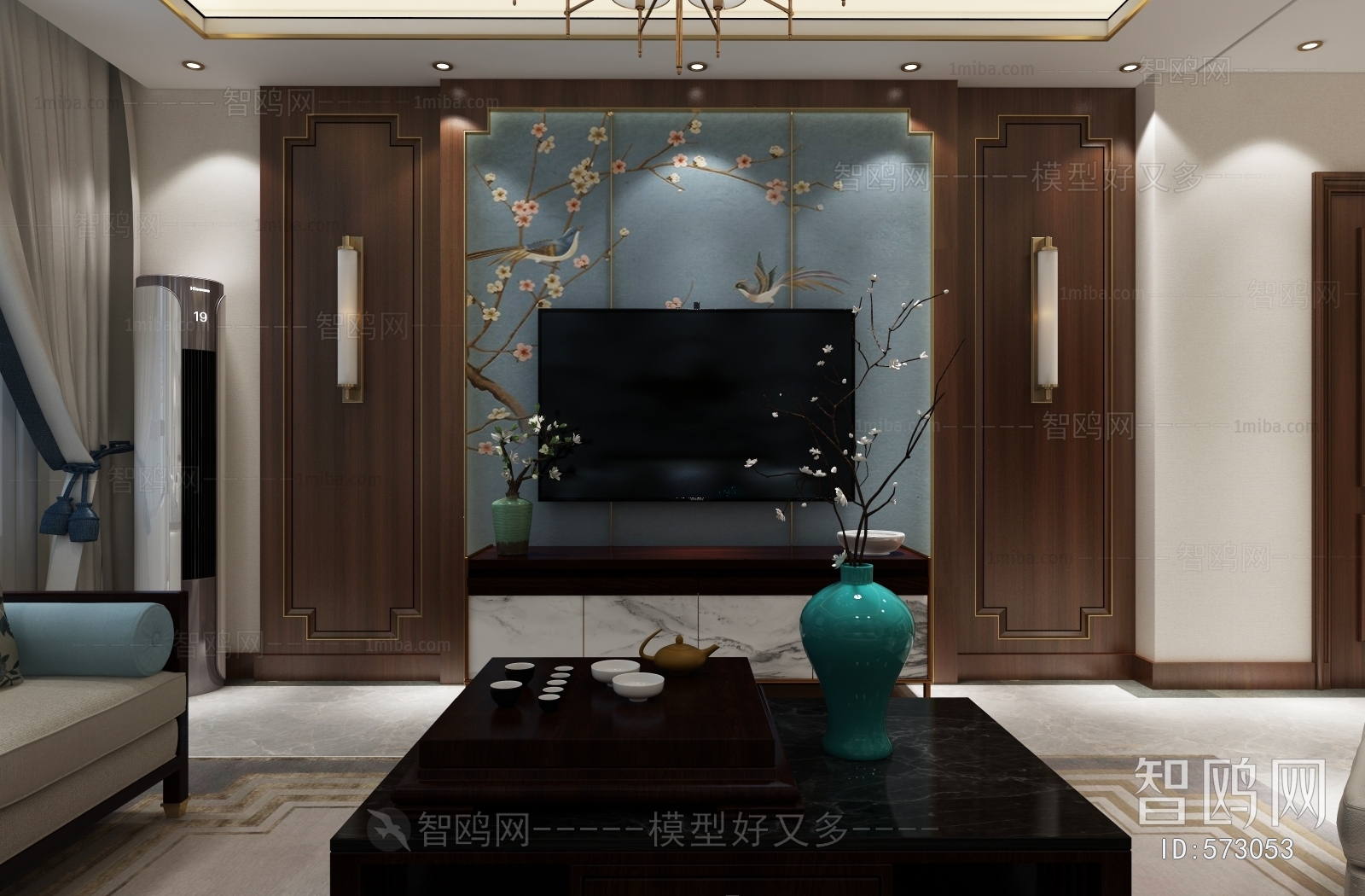 New Chinese Style A Living Room