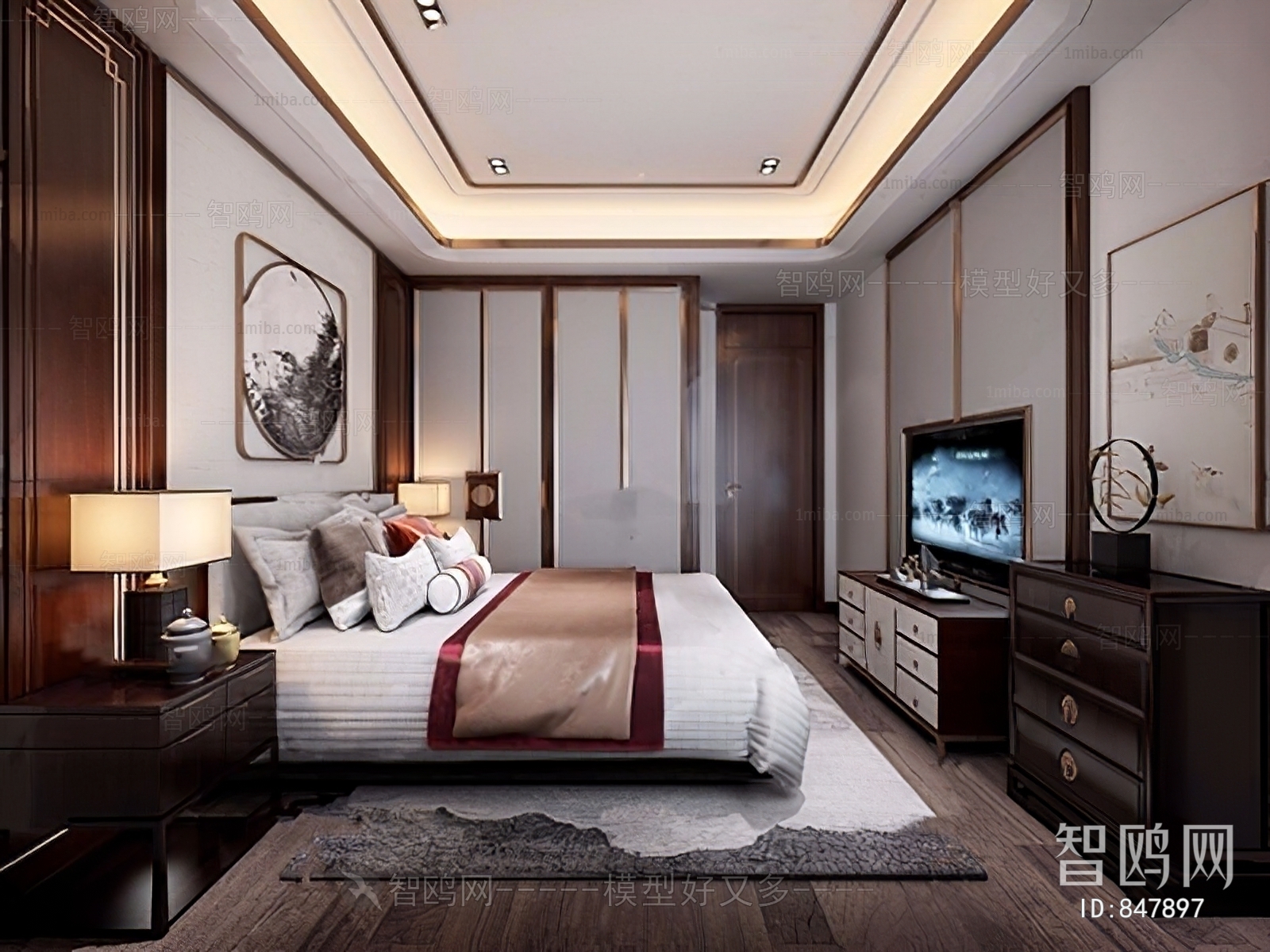 New Chinese Style Bedroom