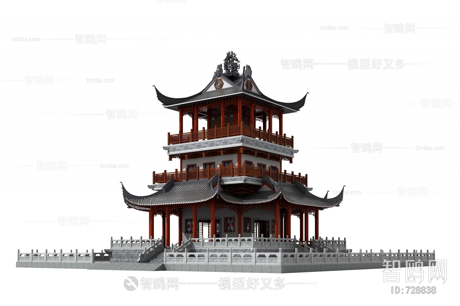 中式古建筑寺庙舍利殿
