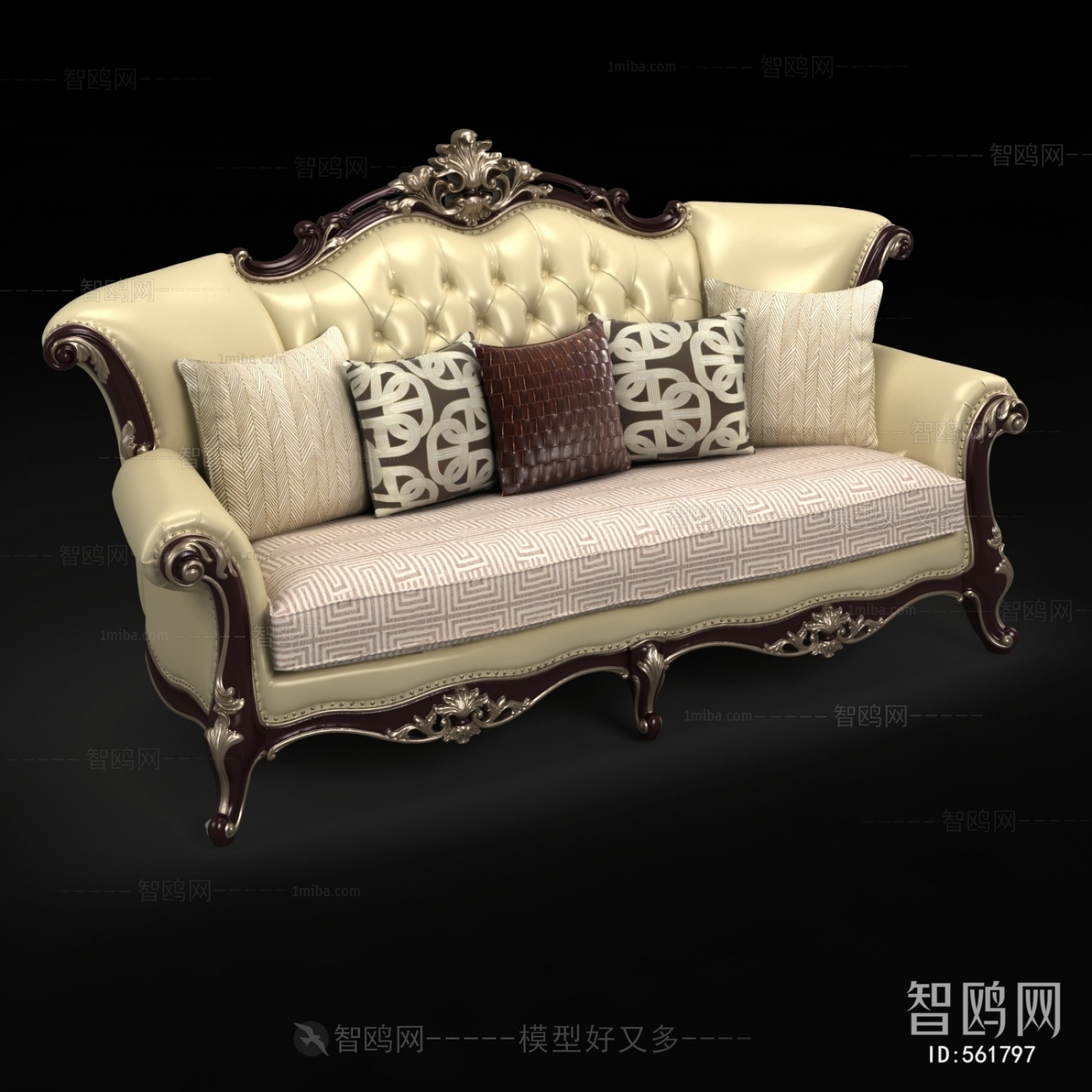 New Classical Style Three-seat Sofa