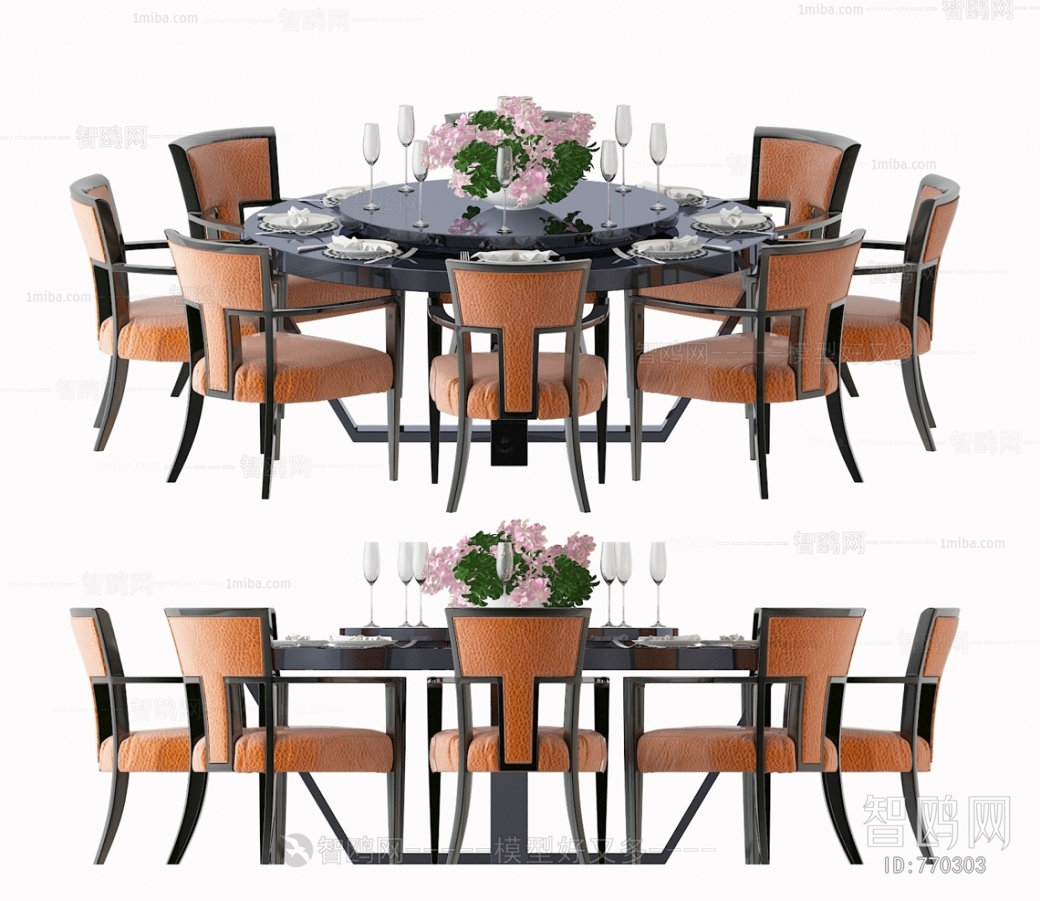 Simple European Style Dining Table And Chairs