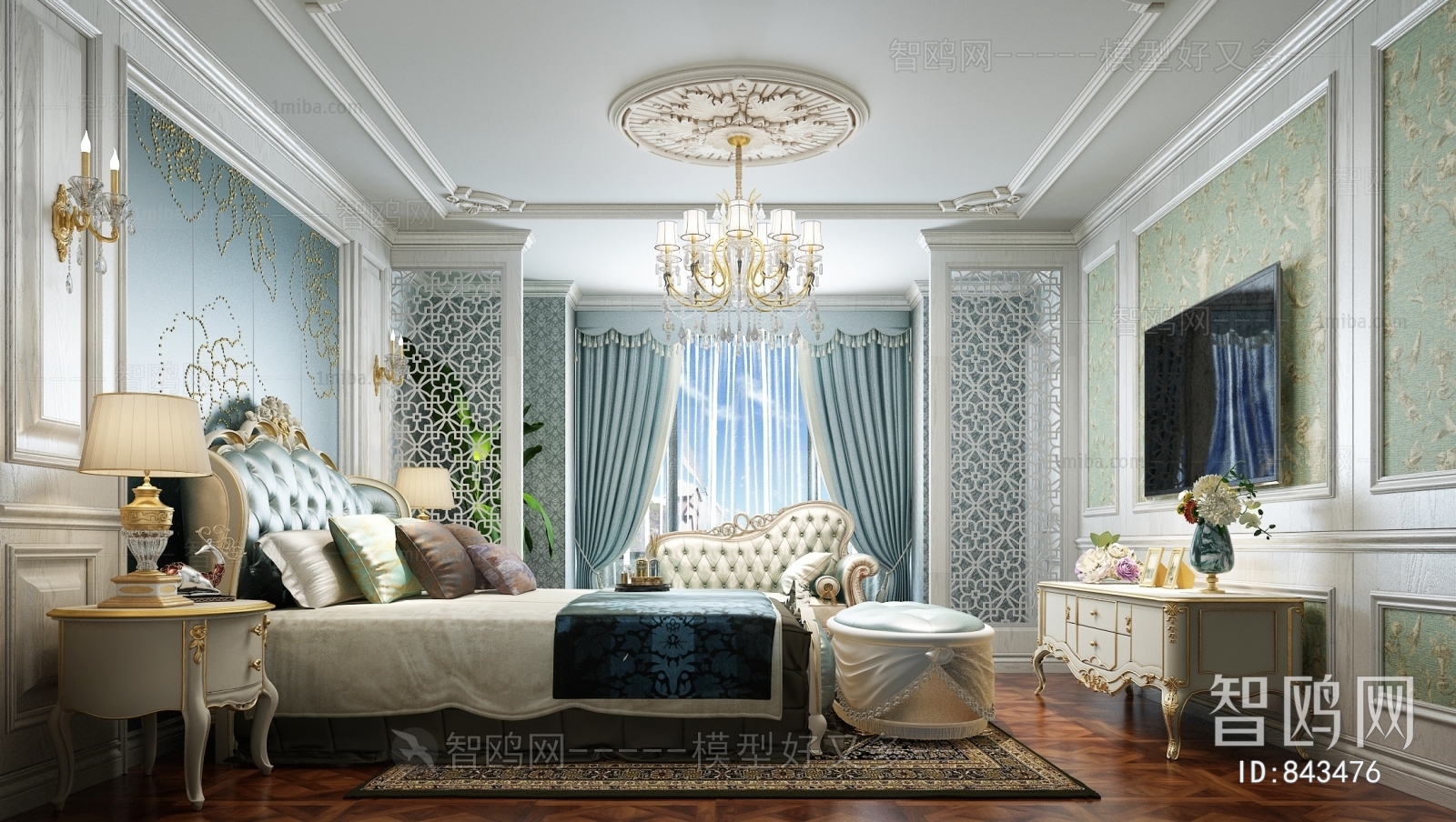 Simple European Style Bedroom