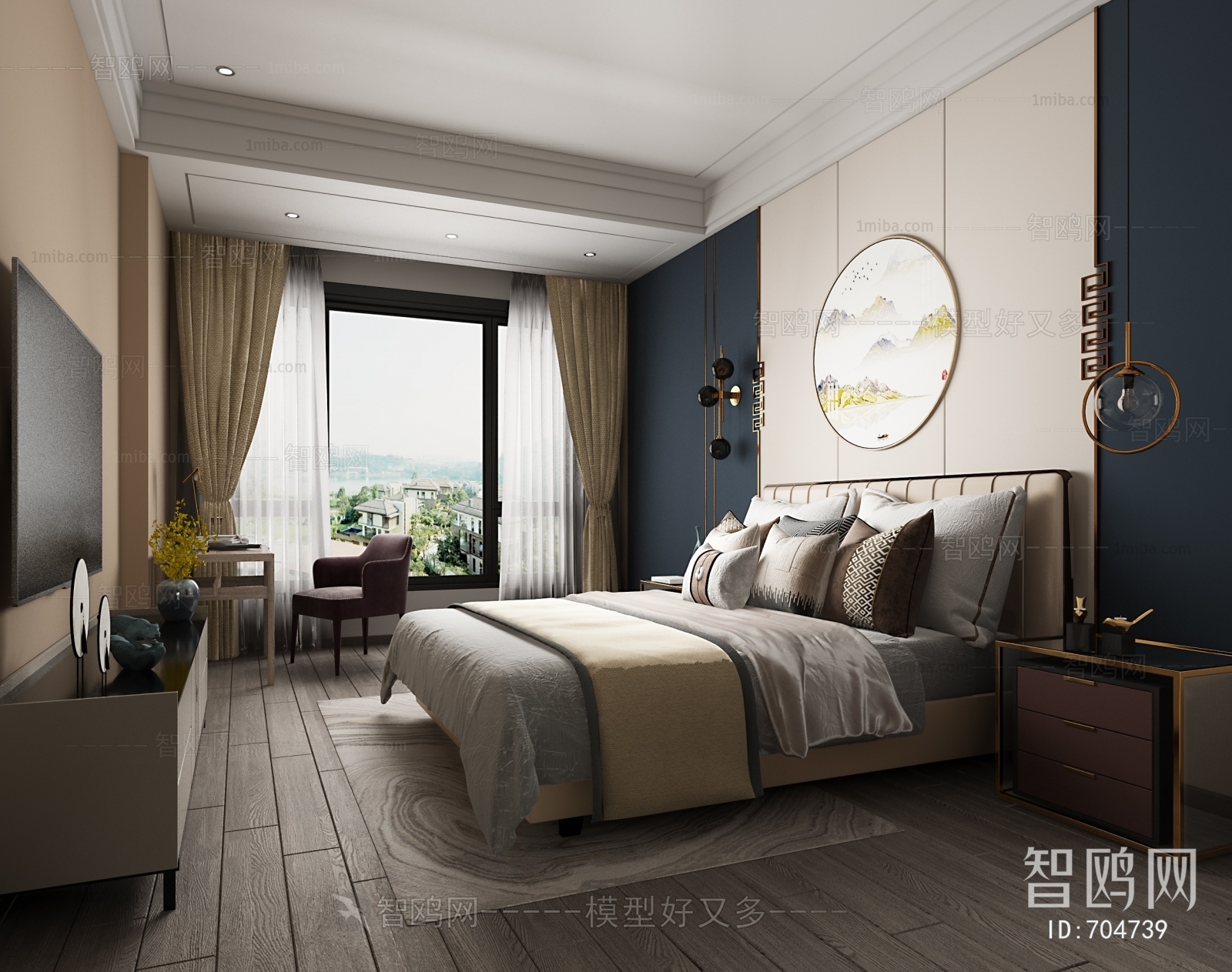 New Chinese Style Bedroom