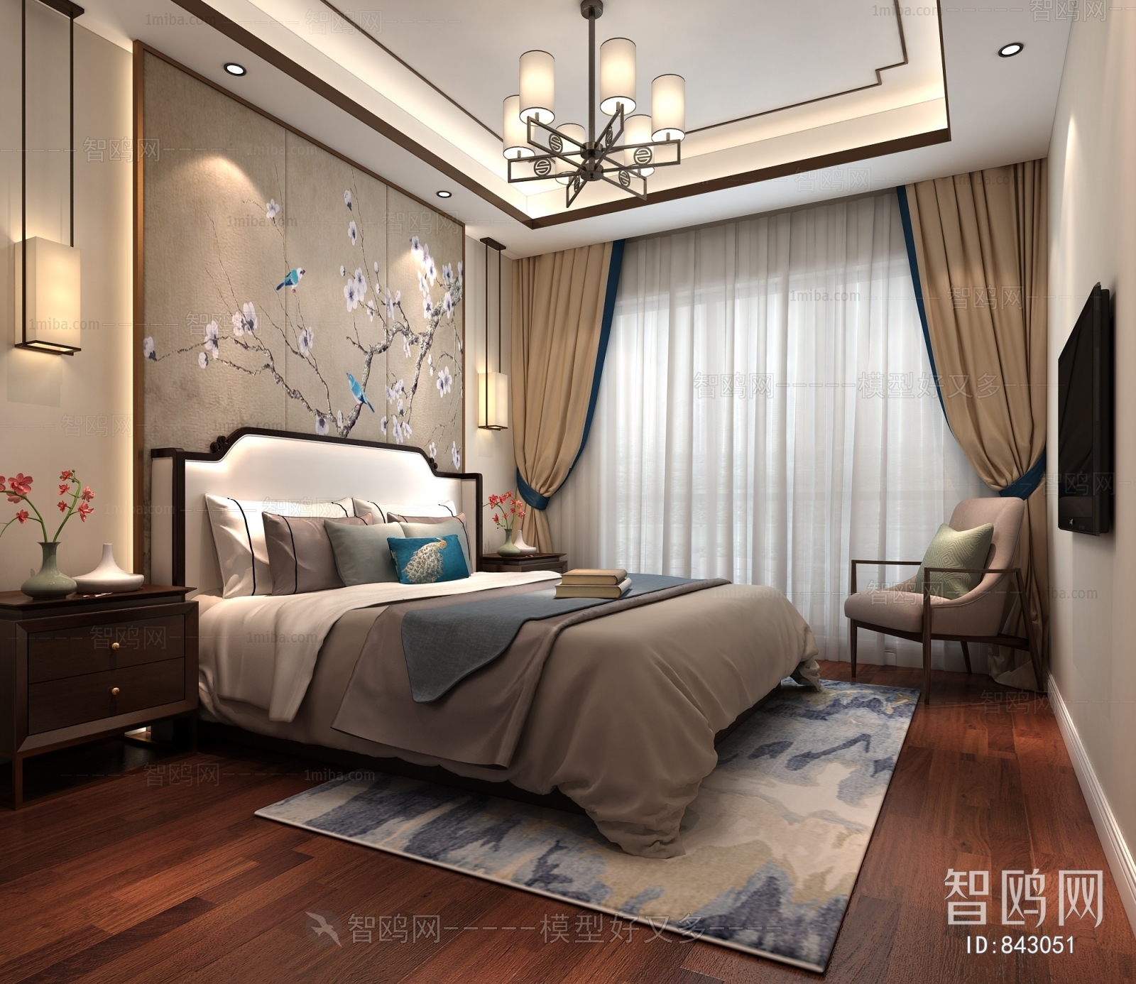 New Chinese Style Bedroom