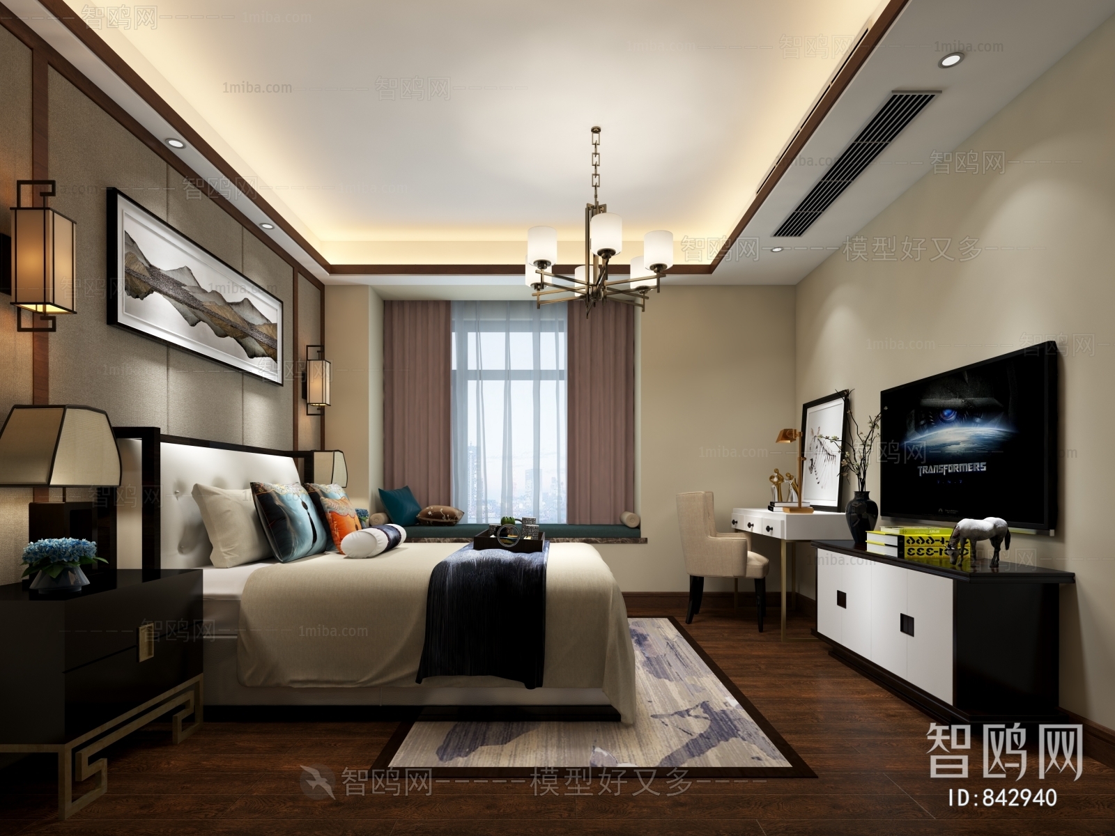 New Chinese Style Bedroom