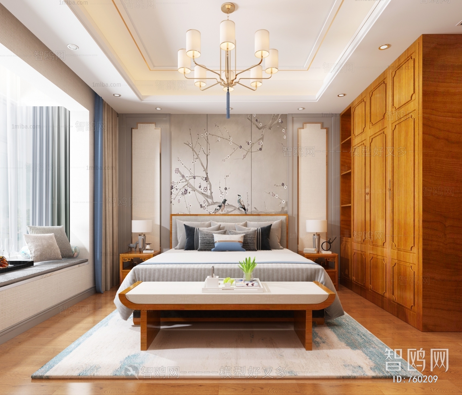 New Chinese Style Bedroom