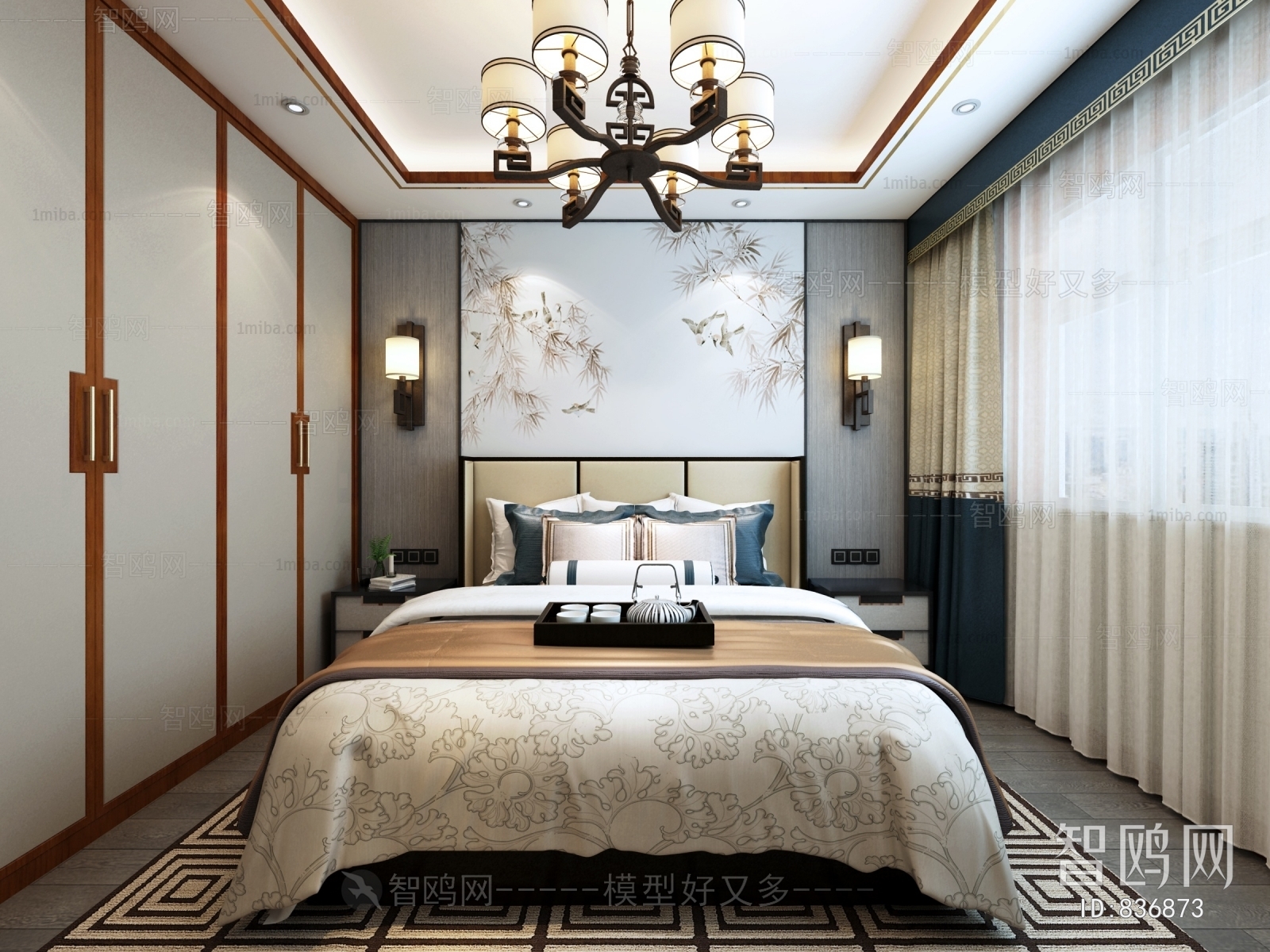 New Chinese Style Bedroom