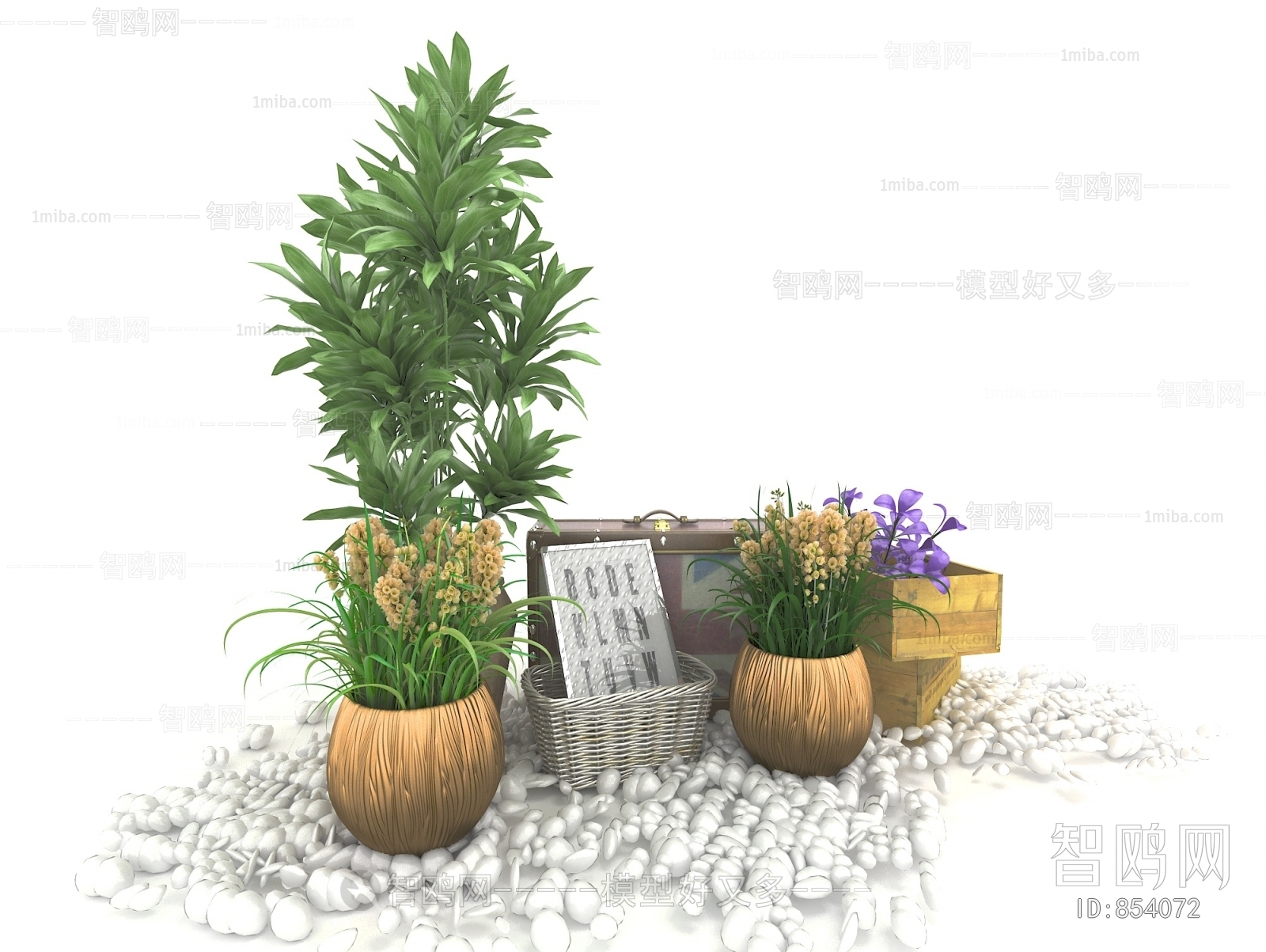 Modern Potted Green Plant