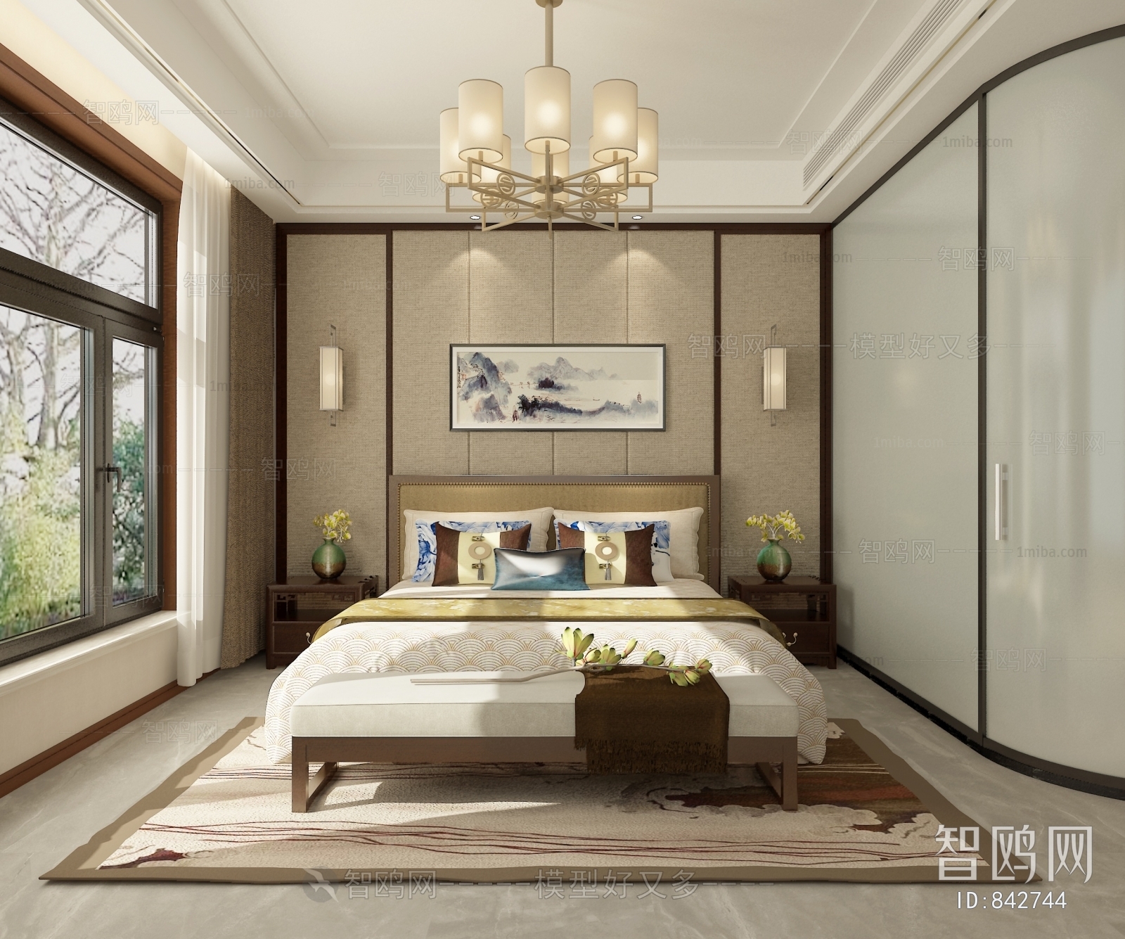 New Chinese Style Bedroom