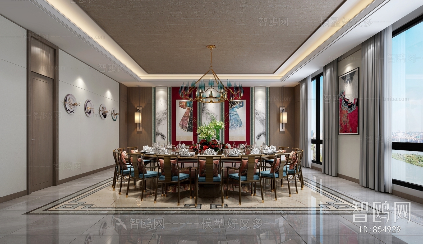 New Chinese Style Dining Room