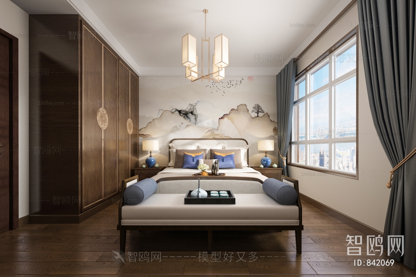 New Chinese Style Bedroom