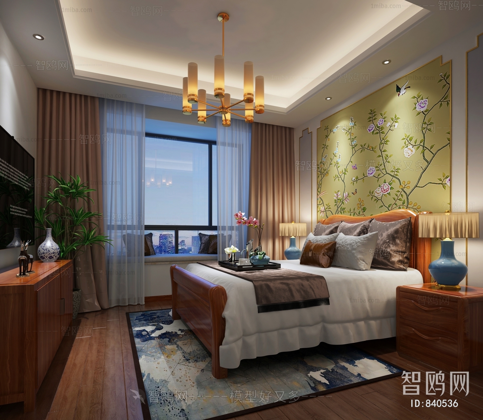 New Chinese Style Bedroom