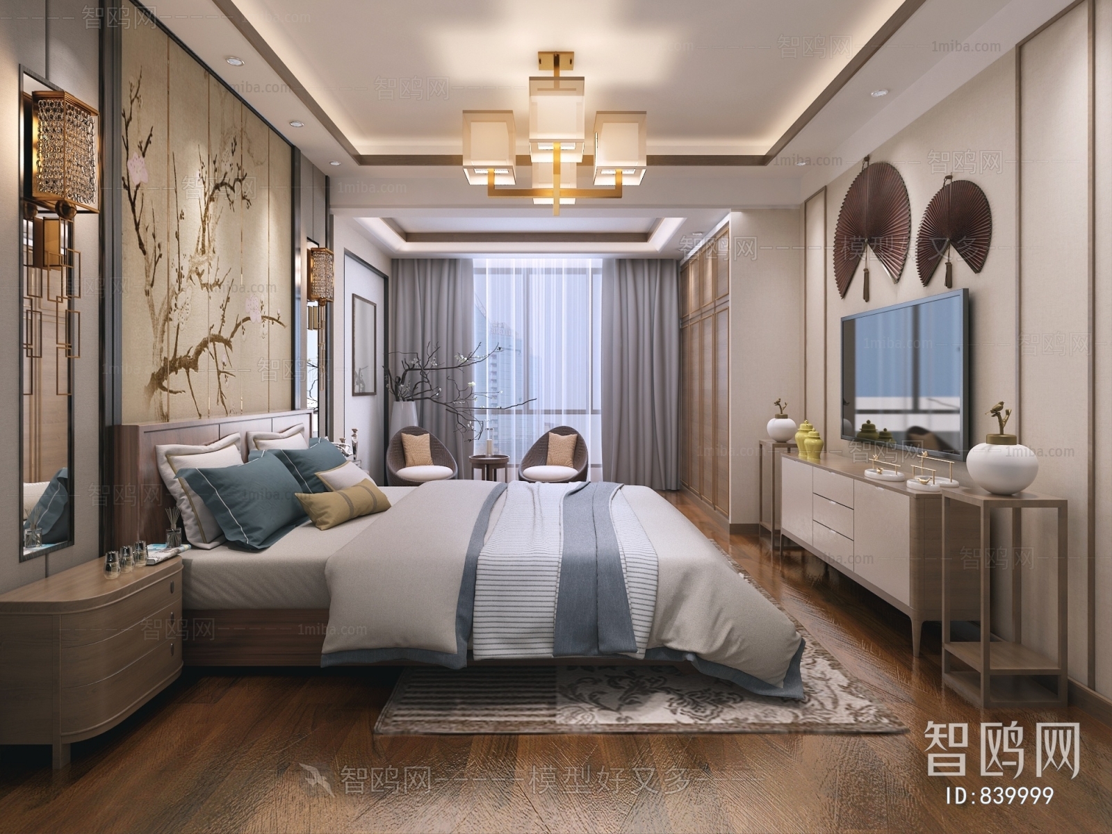 New Chinese Style Bedroom