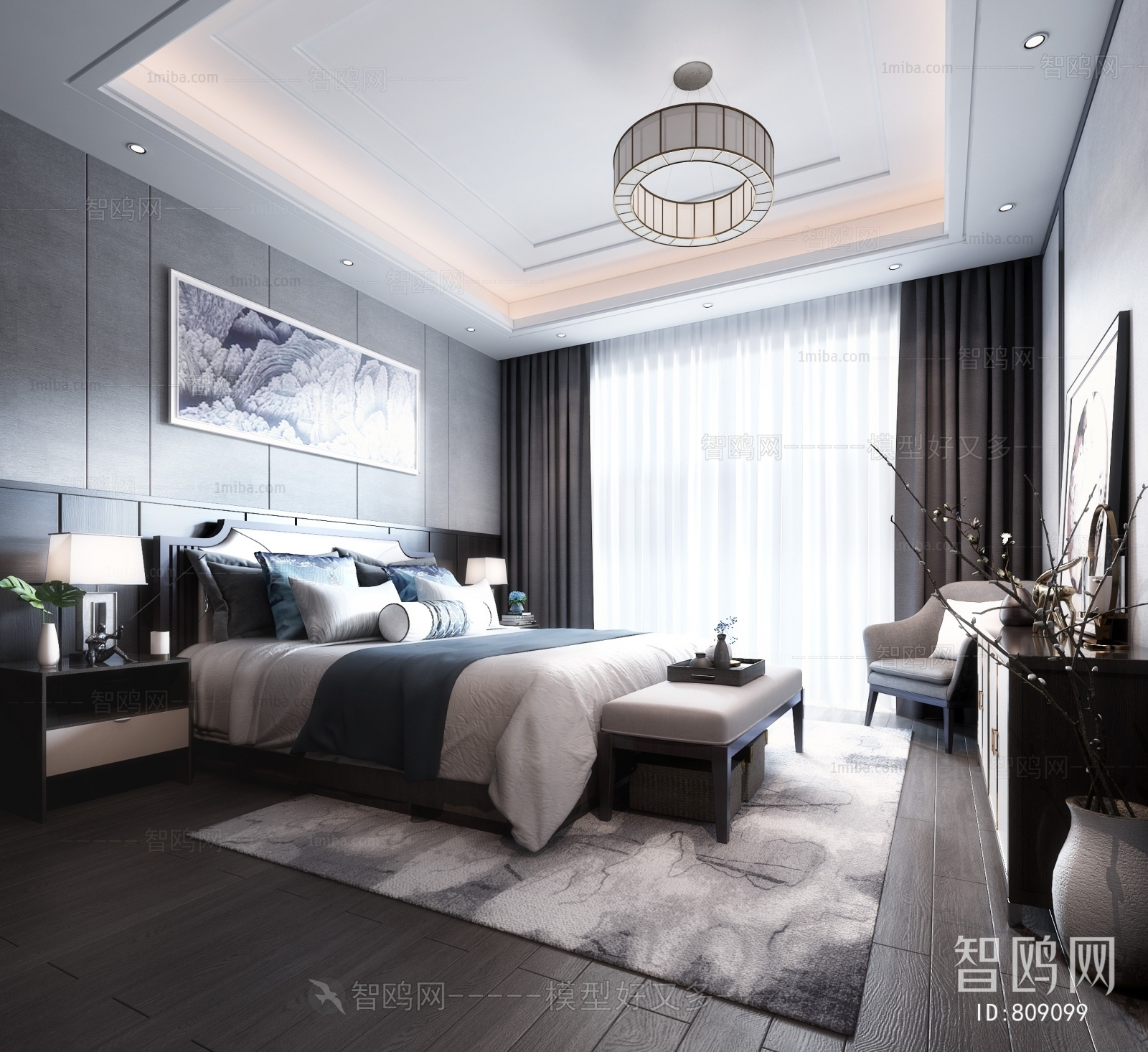 New Chinese Style Bedroom