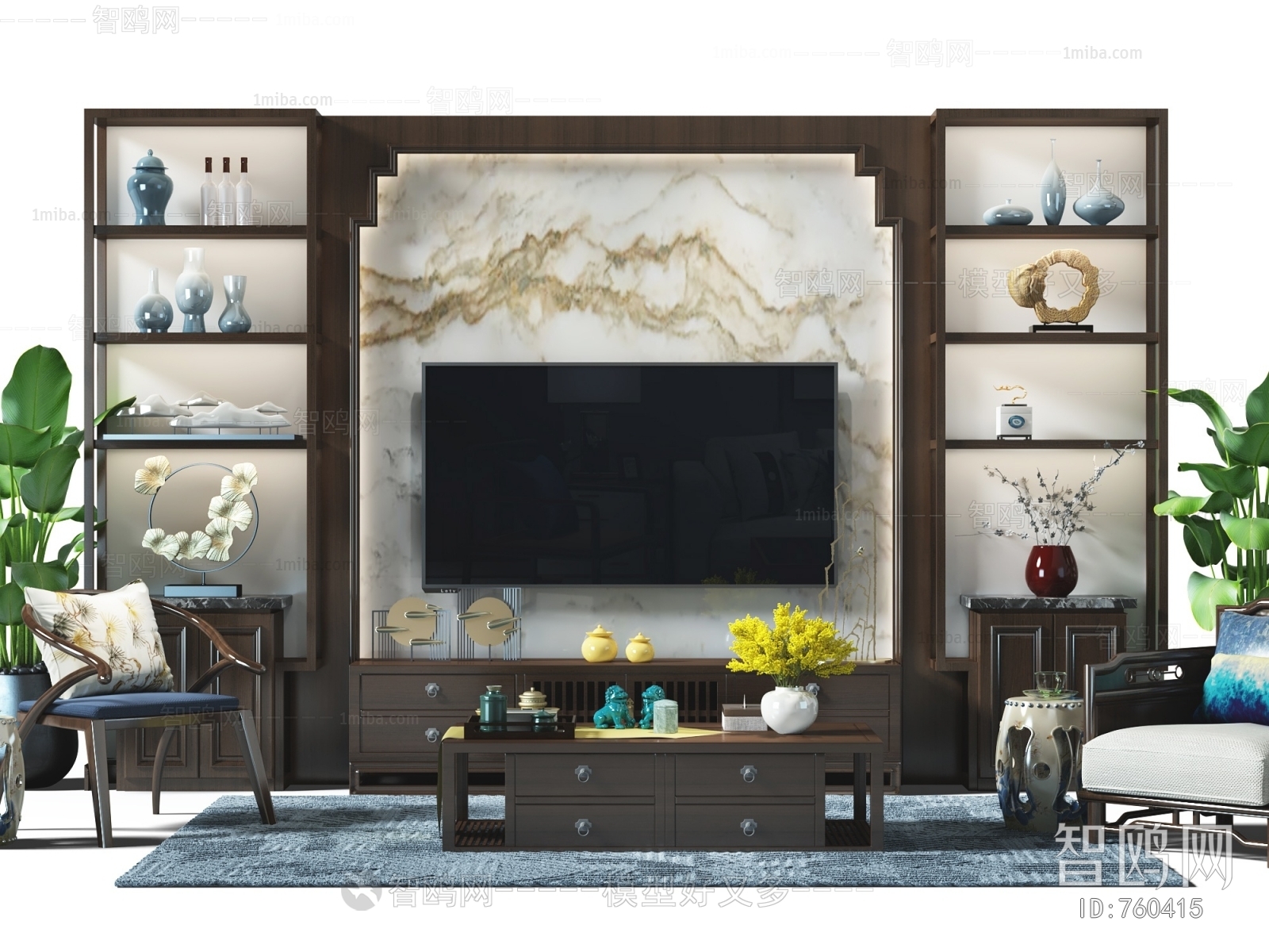 New Chinese Style TV Cabinet